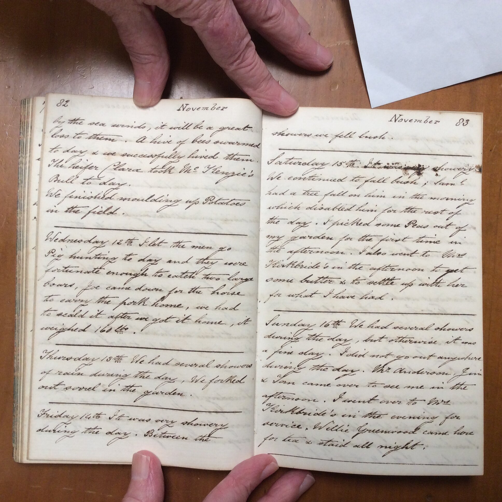 Original CS Clarke diary page
