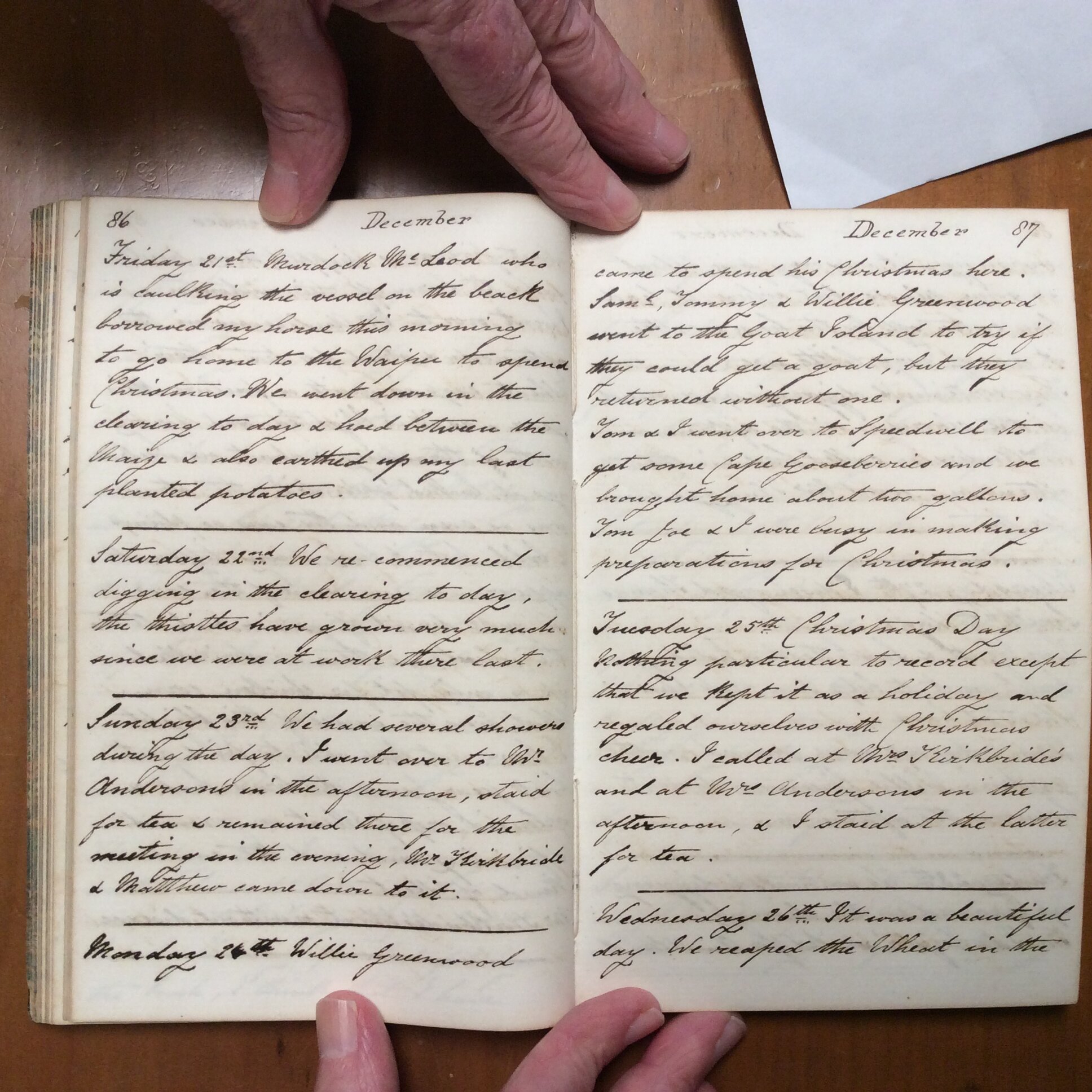 Original CS Clarke diary page