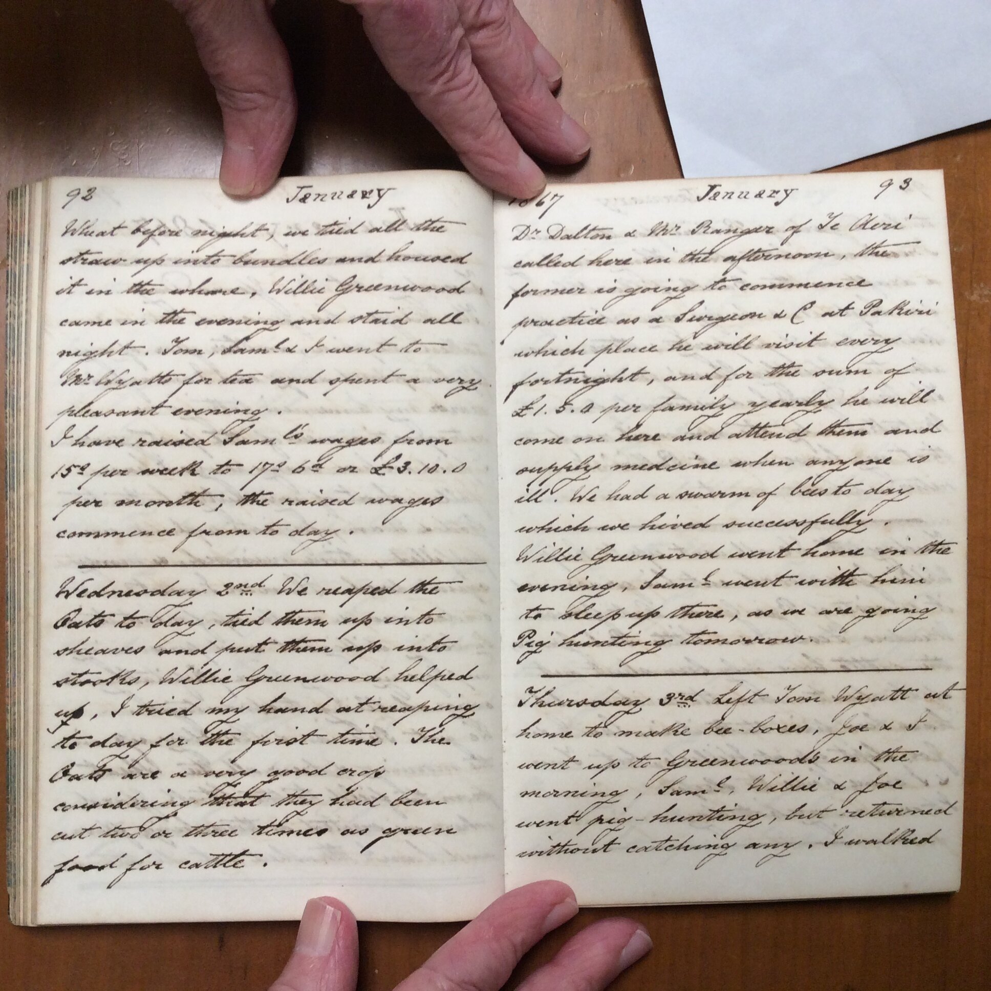 Original CS Clarke diary page