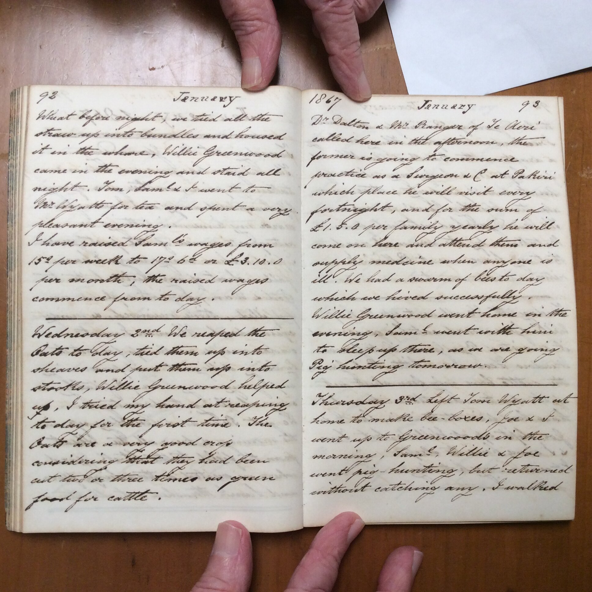 Original CS Clarke diary page