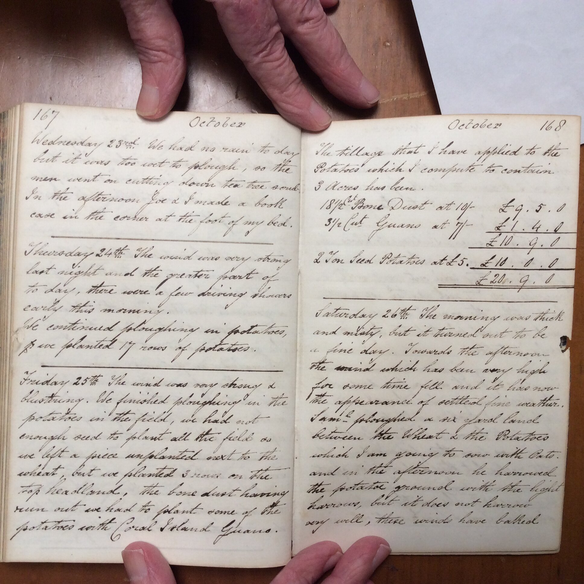 Original CS Clarke diary page