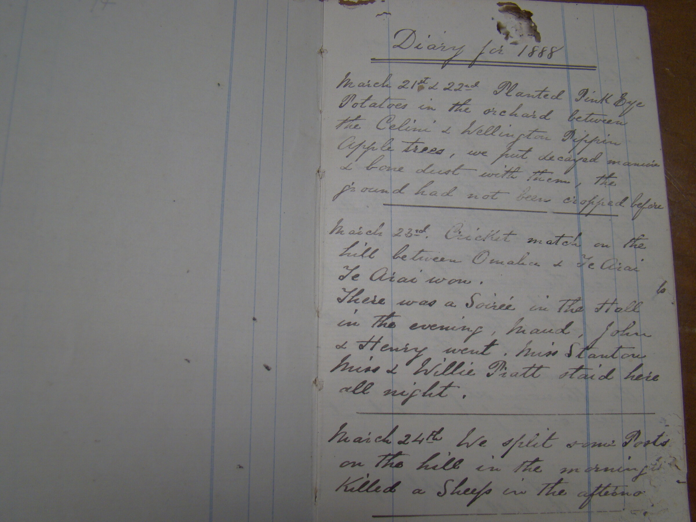 Original CS Clarke diary page
