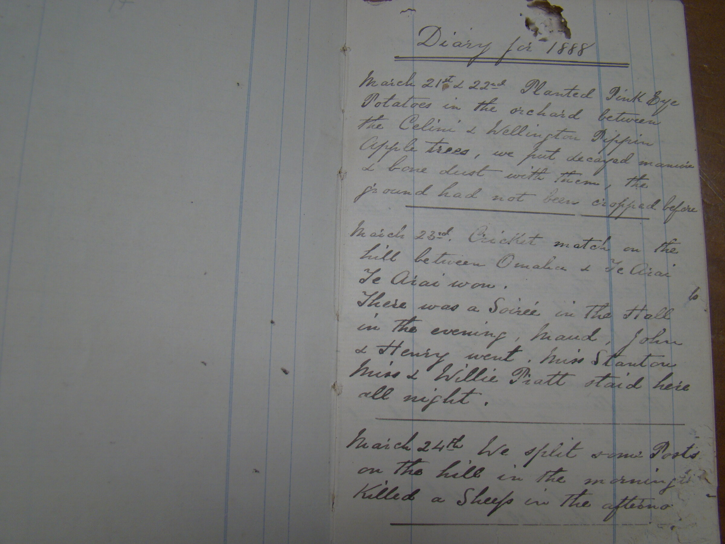 Original CS Clarke diary page