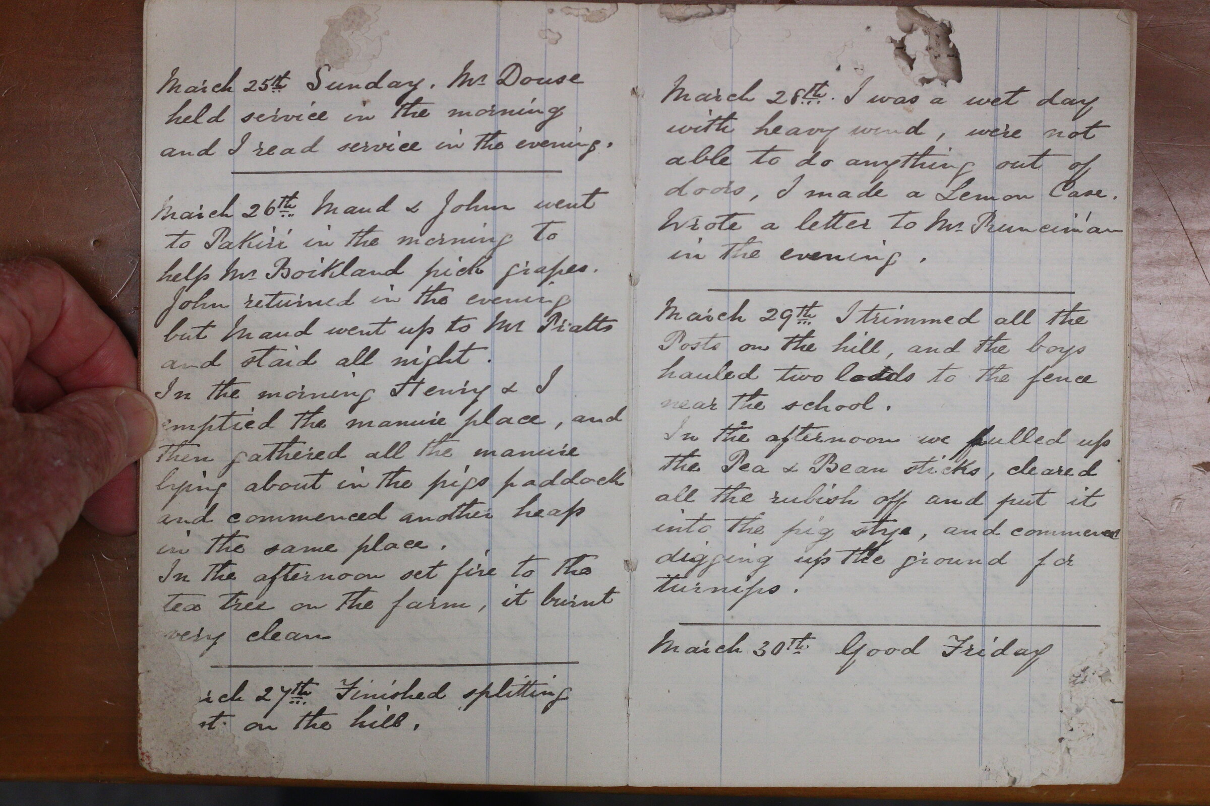 Original CS Clarke diary page