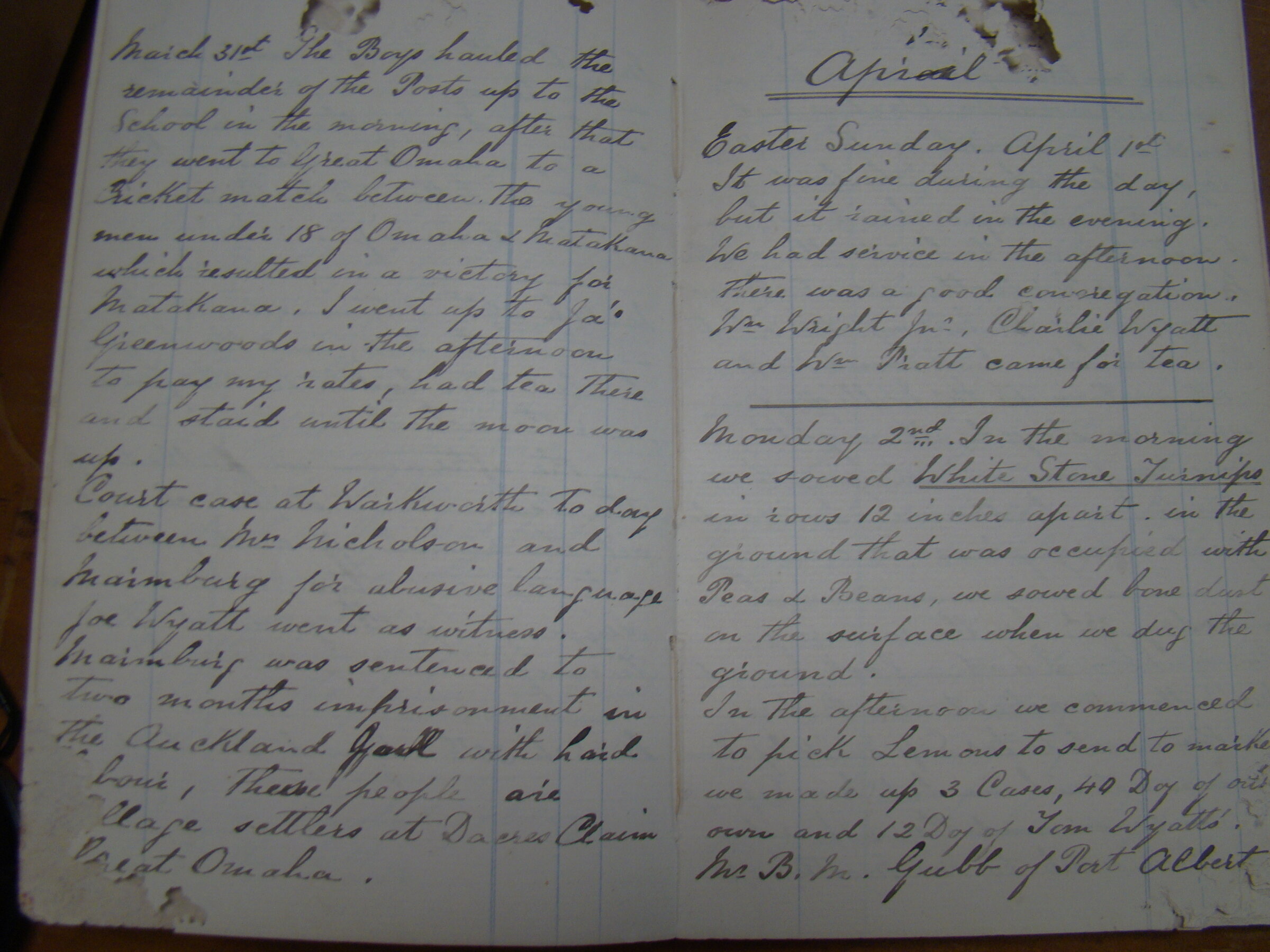 Original CS Clarke diary page