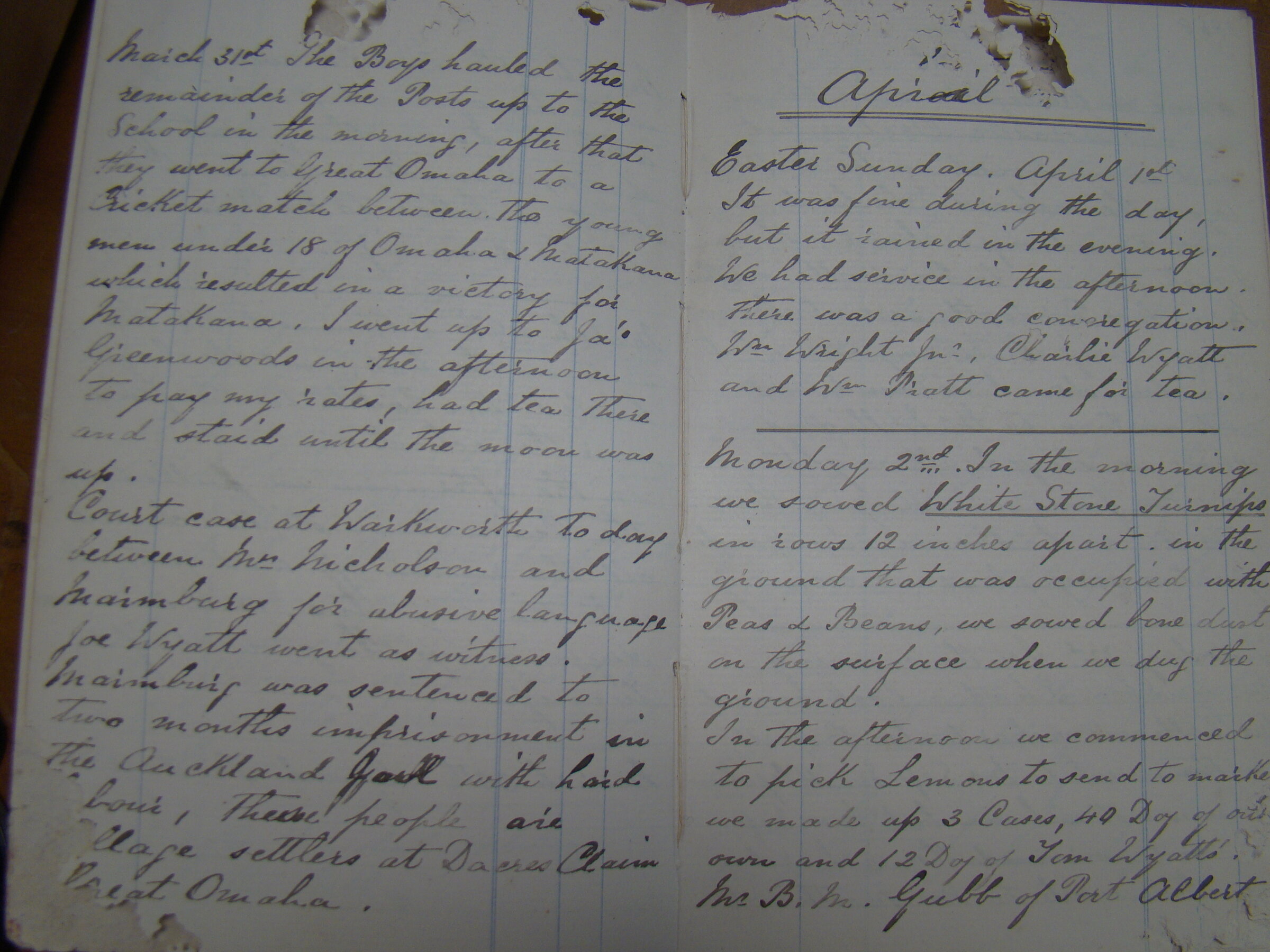 Original CS Clarke diary page