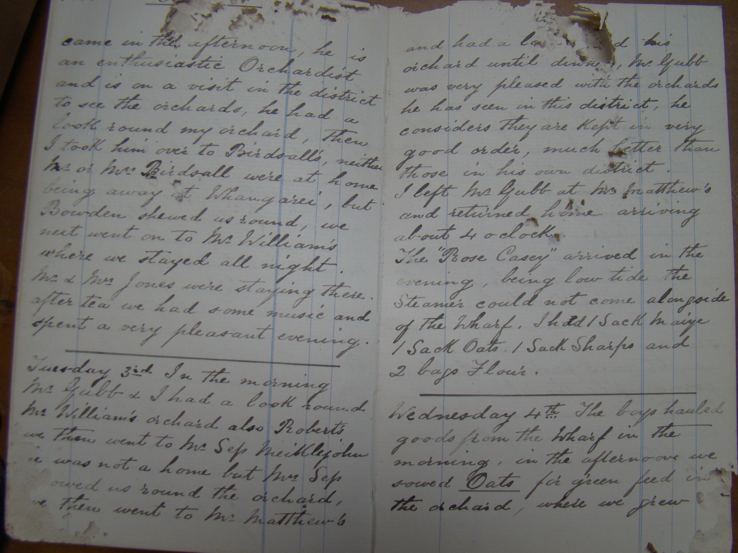 Original CS Clarke diary page