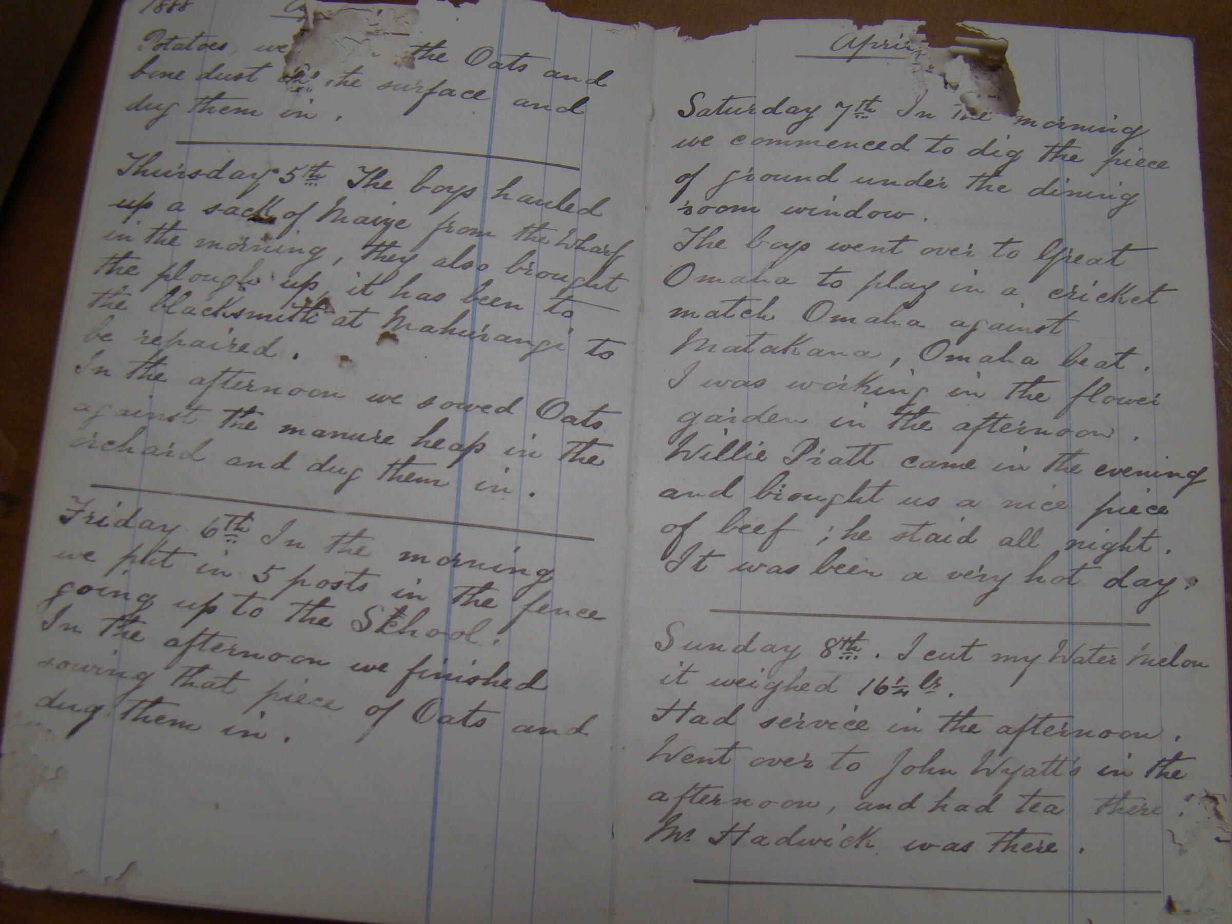 Original CS Clarke diary page
