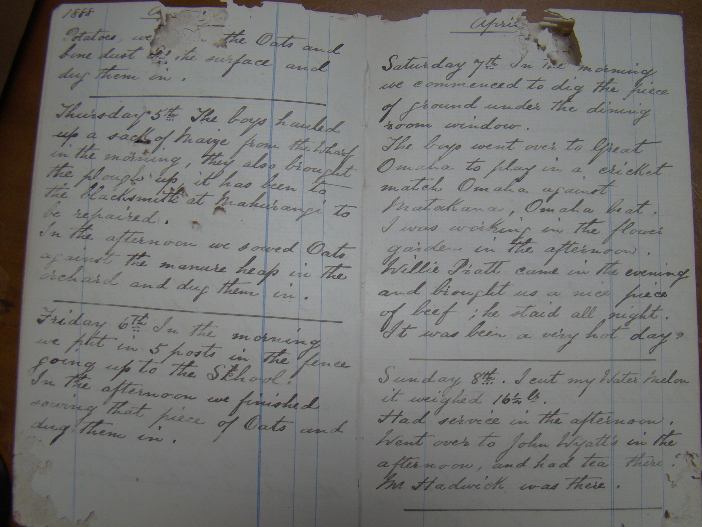Original CS Clarke diary page