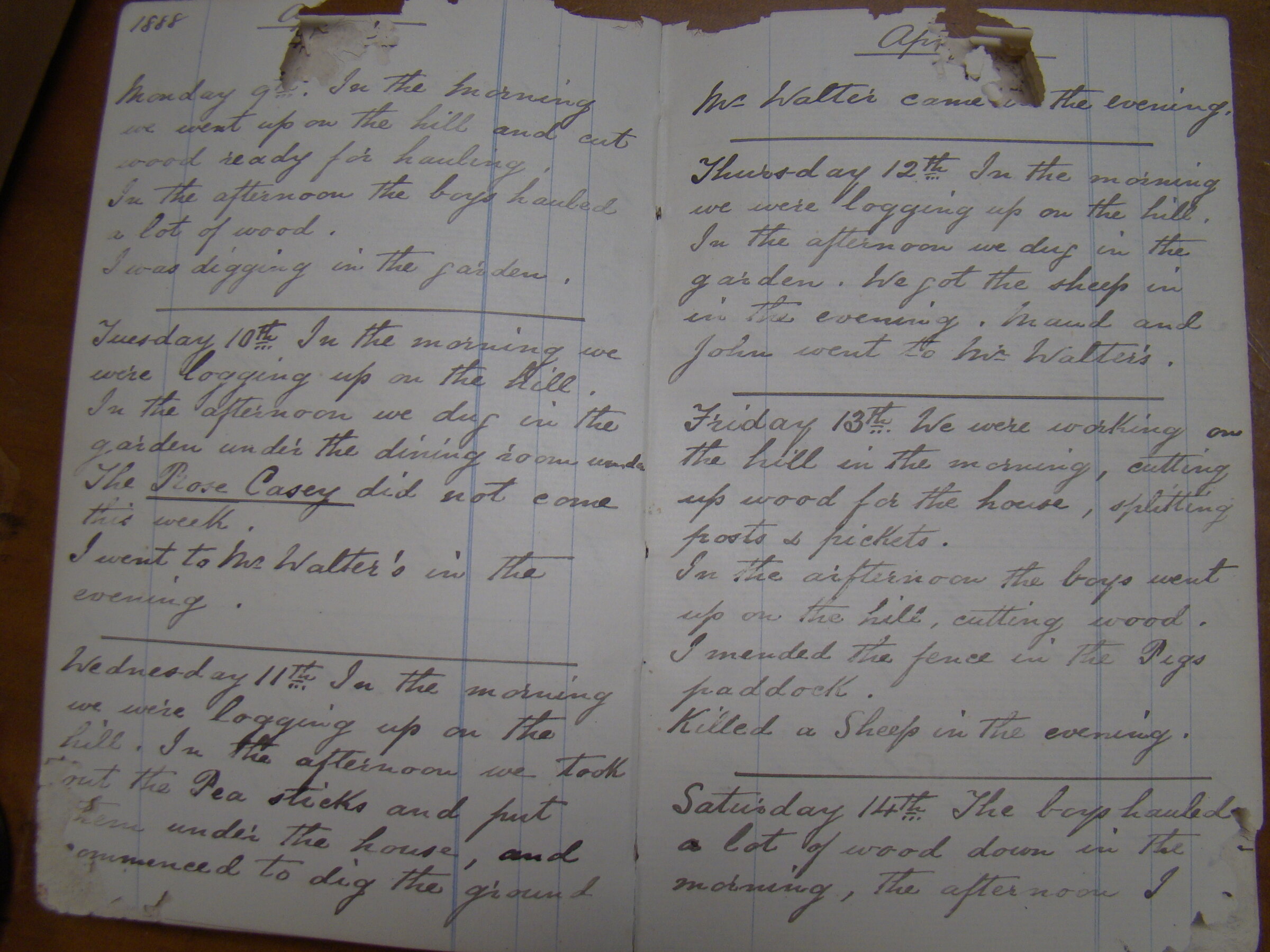 Original CS Clarke diary page