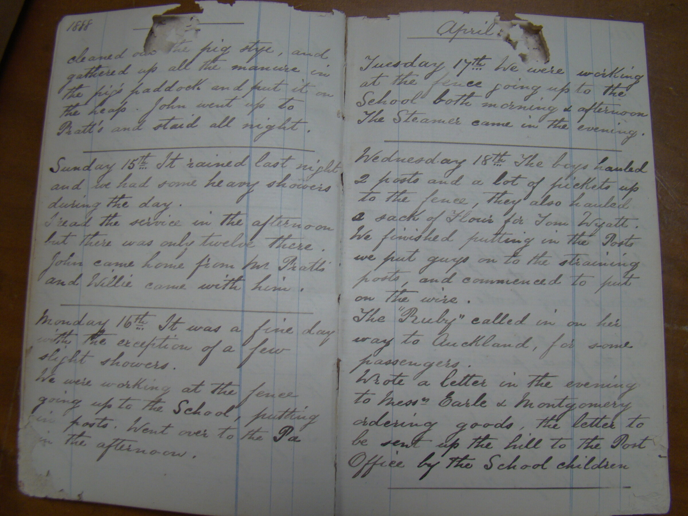 Original CS Clarke diary page