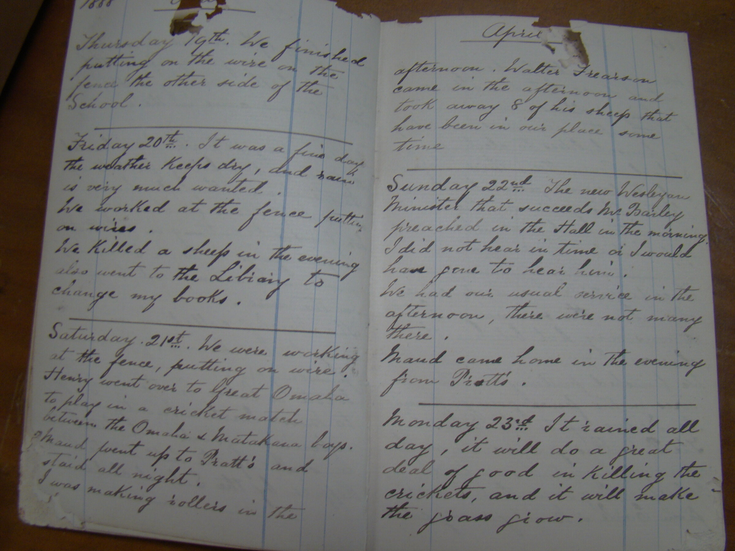 Original CS Clarke diary page