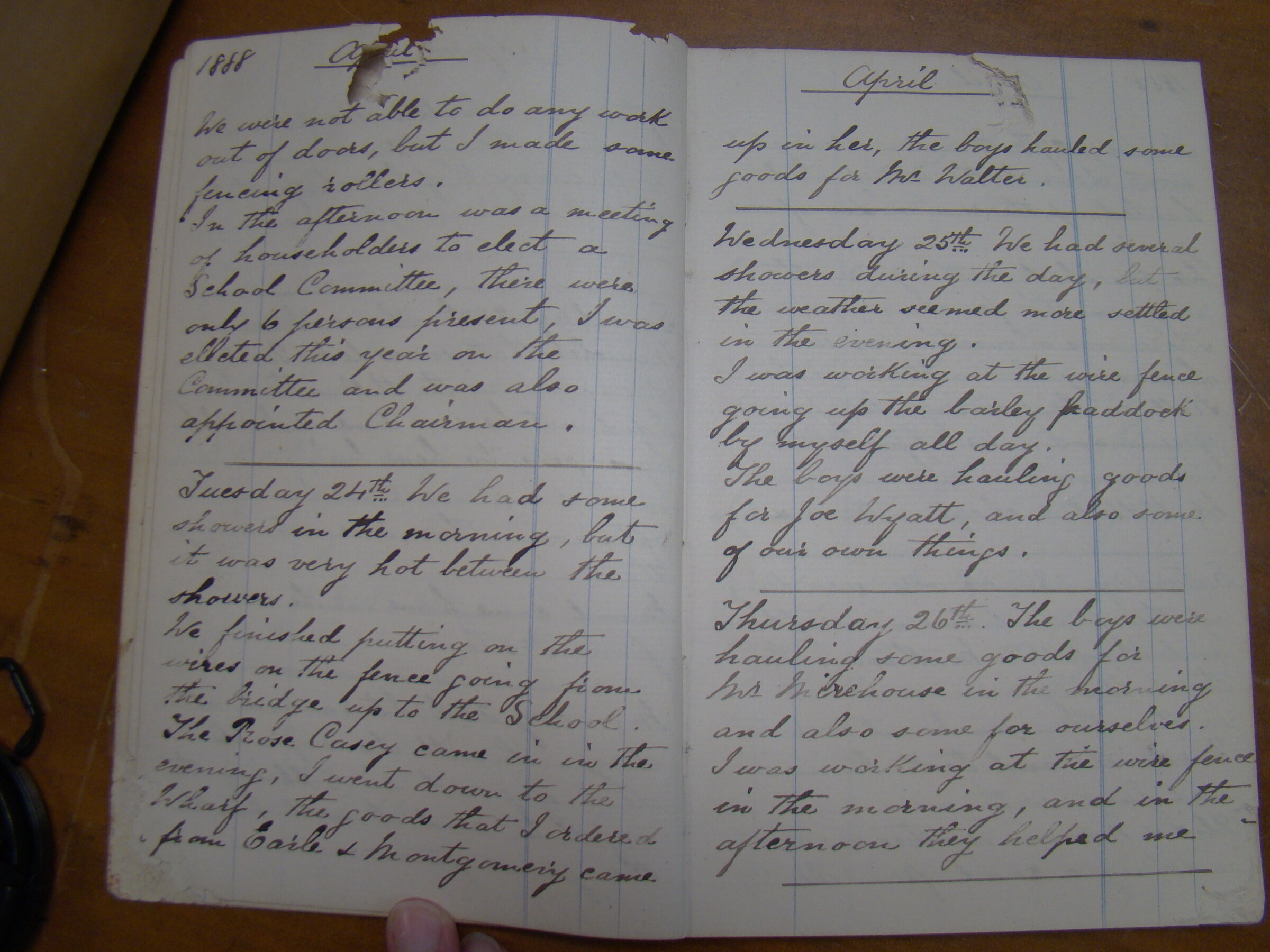 Original CS Clarke diary page