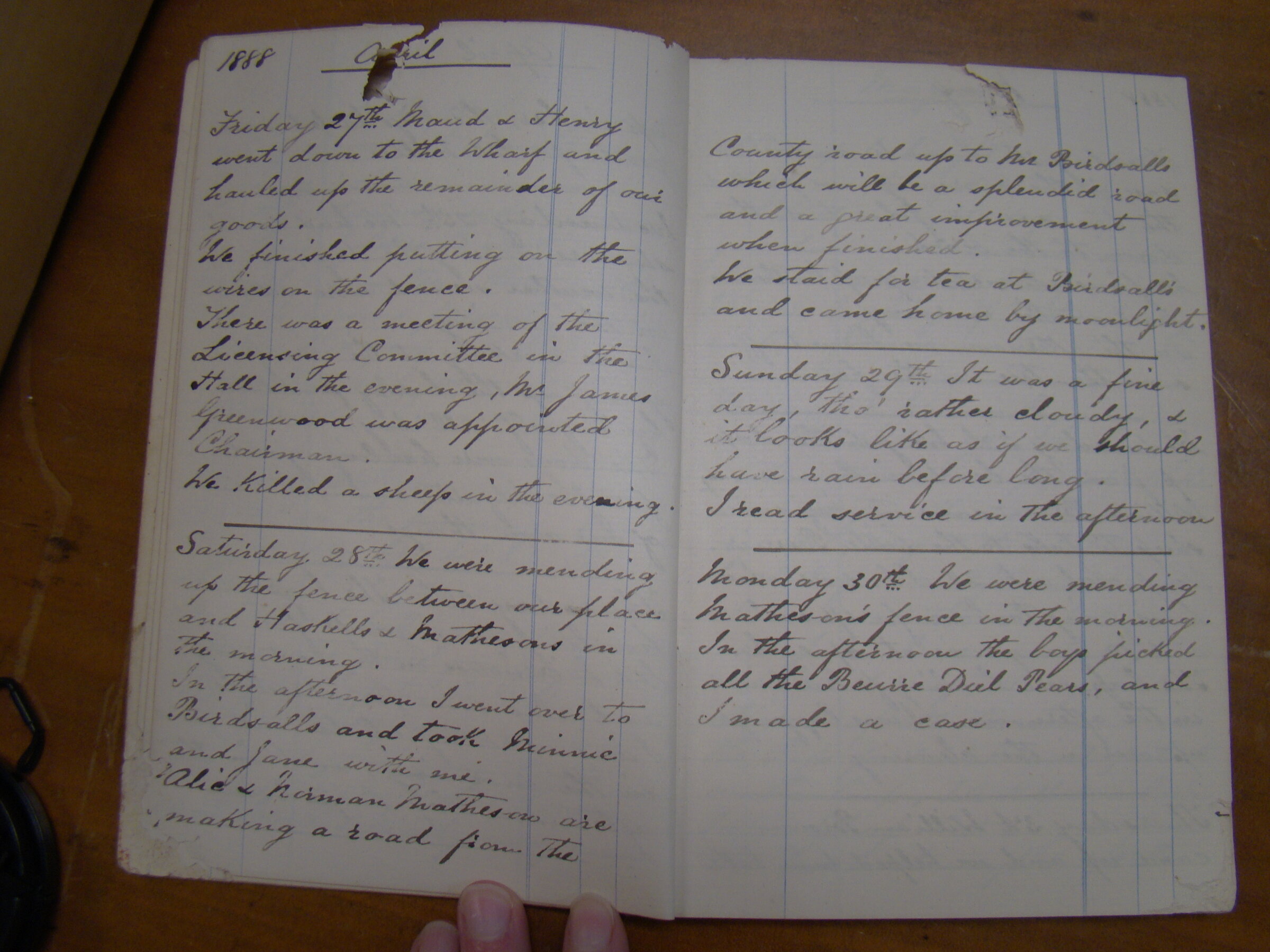 Original CS Clarke diary page