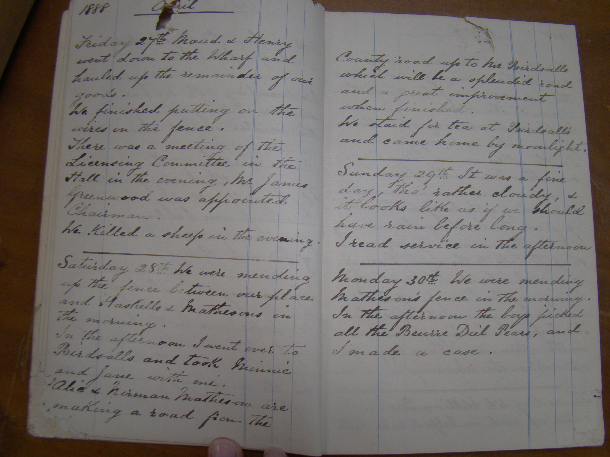 Original CS Clarke diary page