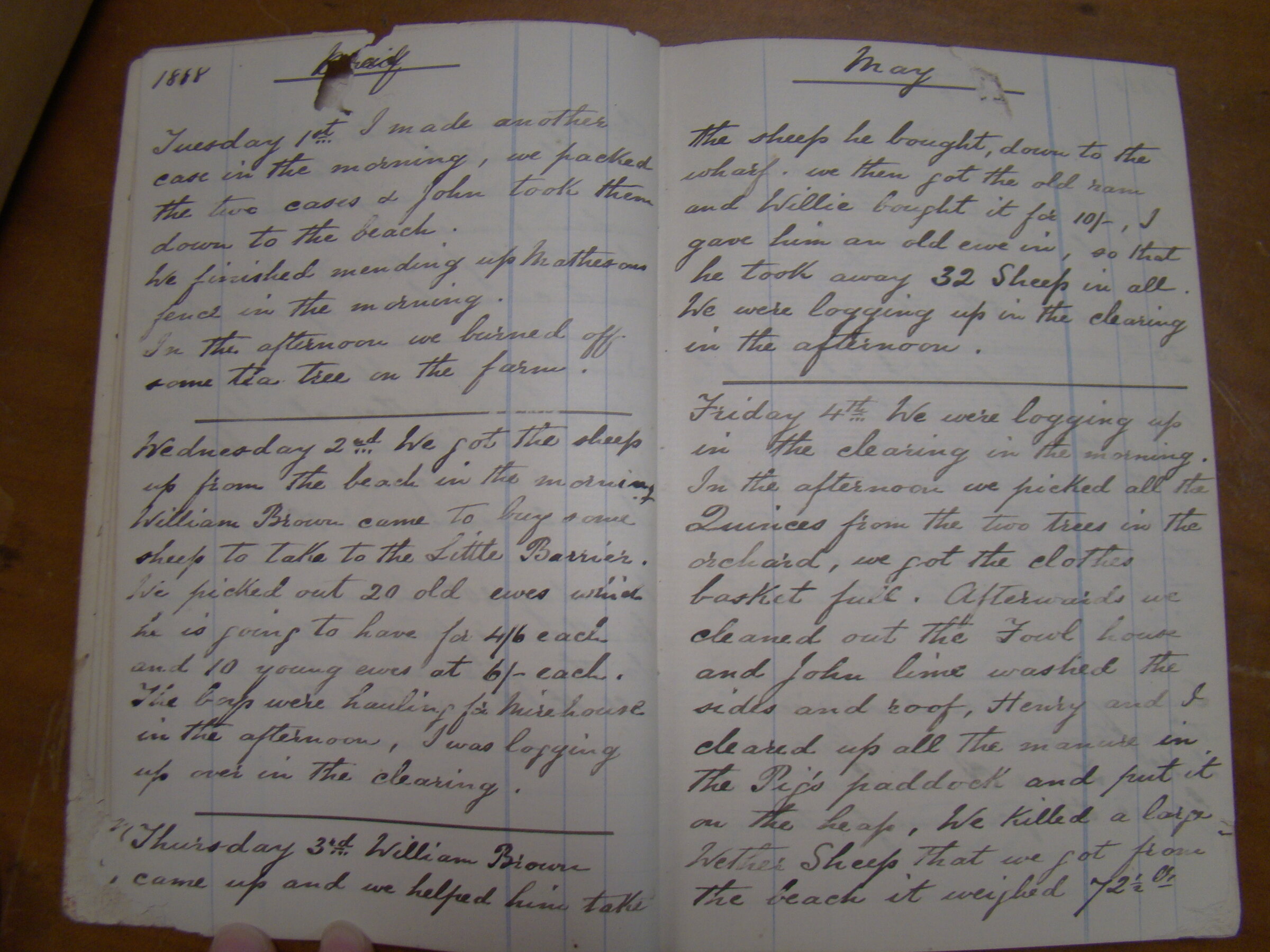 Original CS Clarke diary page