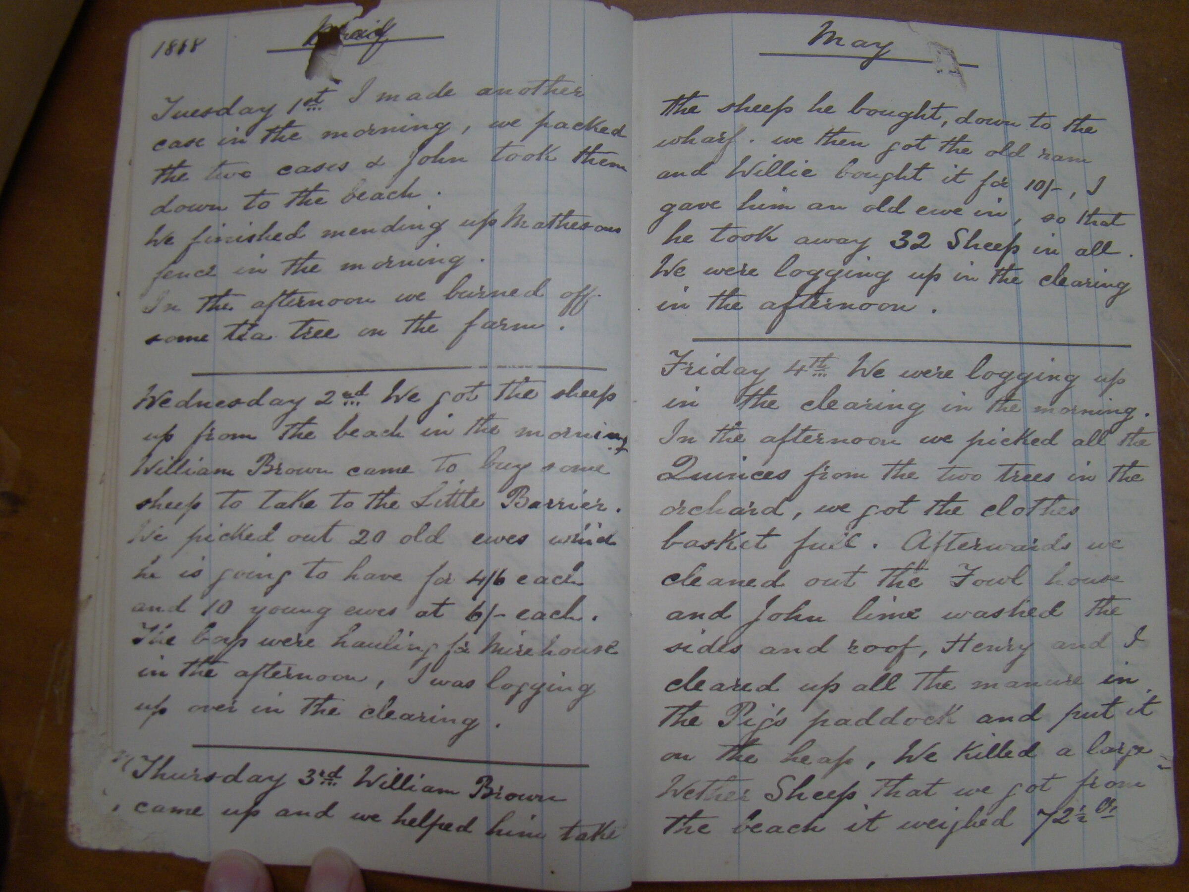 Original CS Clarke diary page