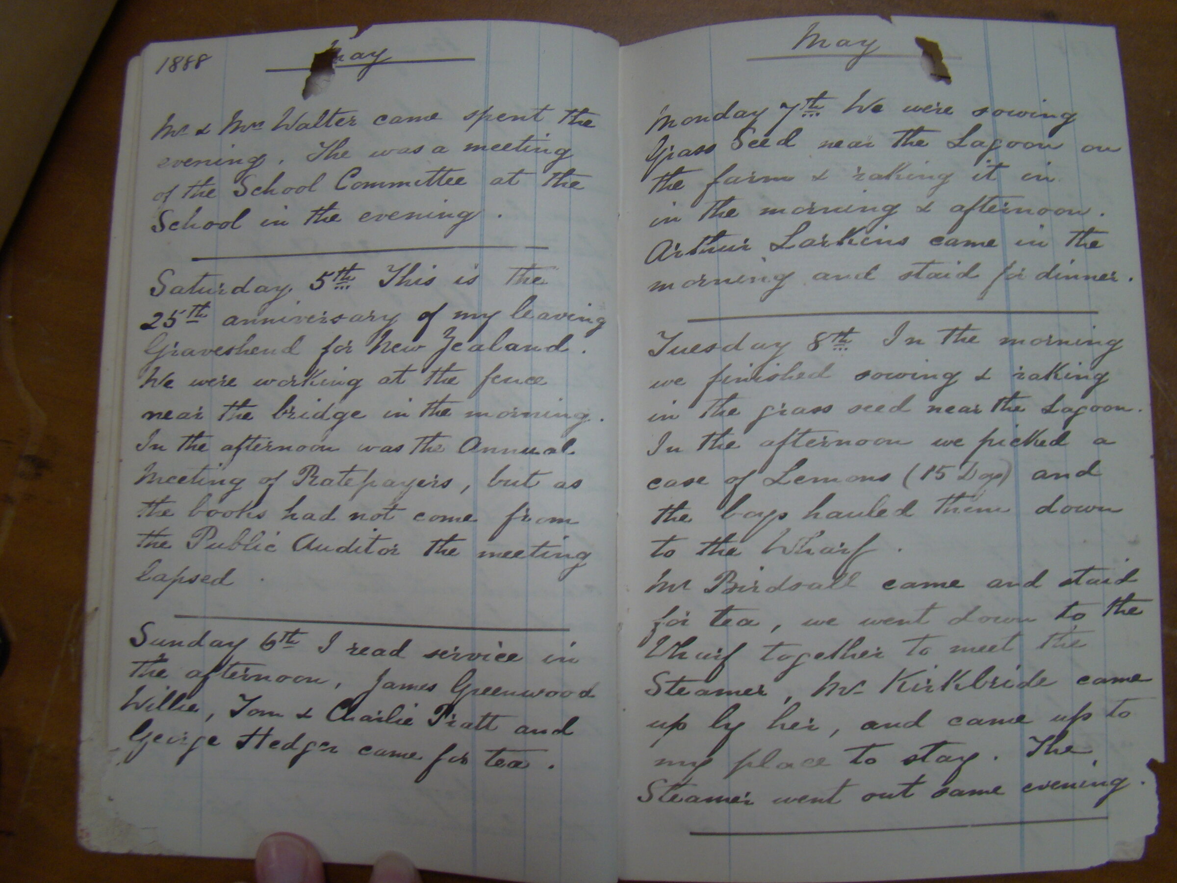 Original CS Clarke diary page