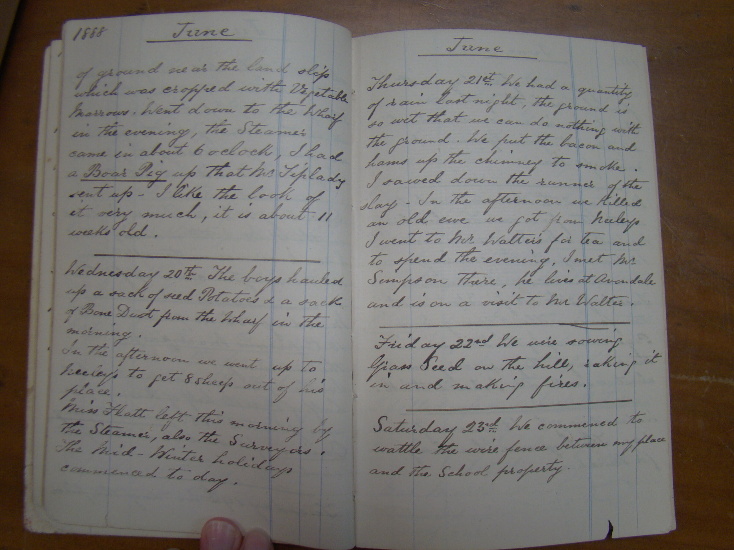 Original CS Clarke diary page