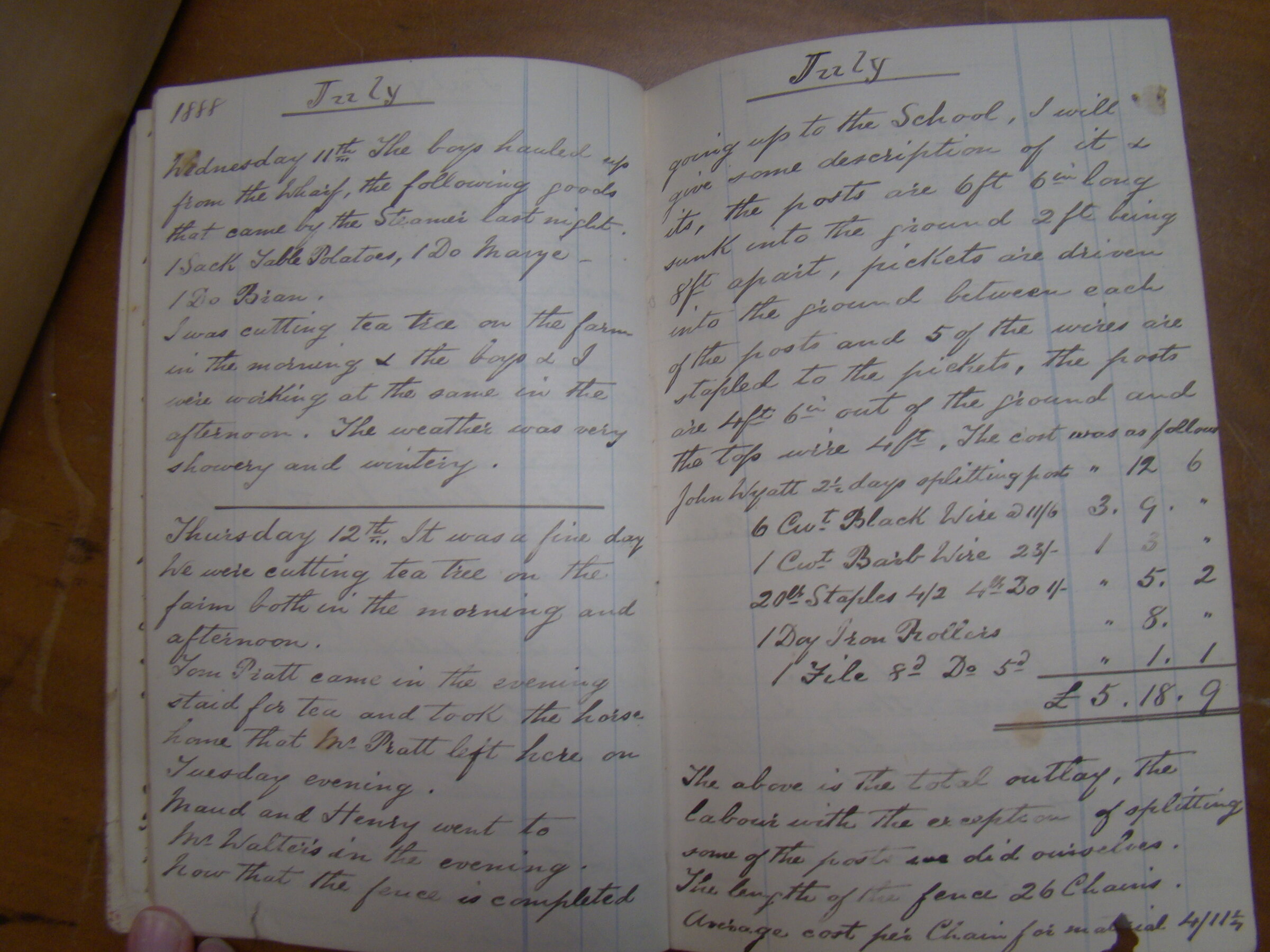 Original CS Clarke diary page