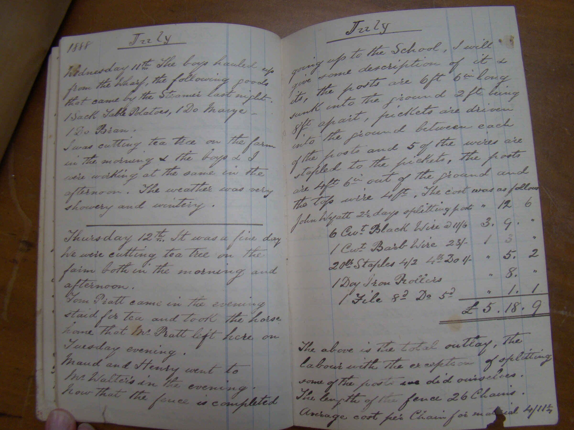 Original CS Clarke diary page