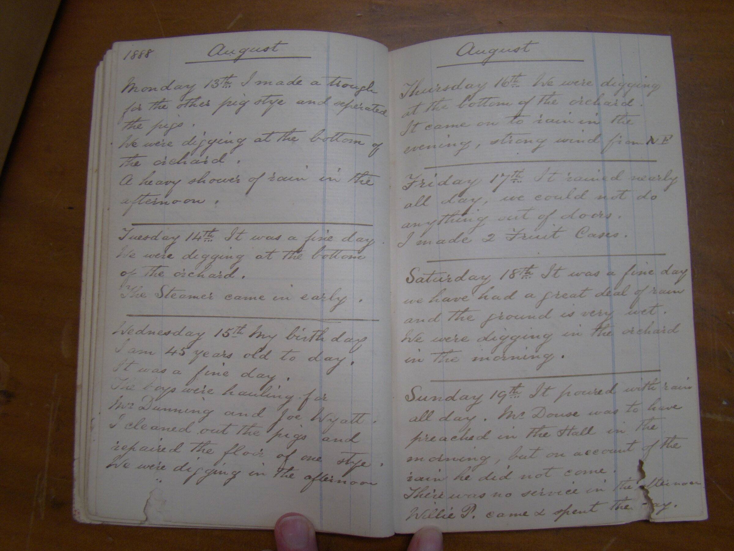 Original CS Clarke diary page
