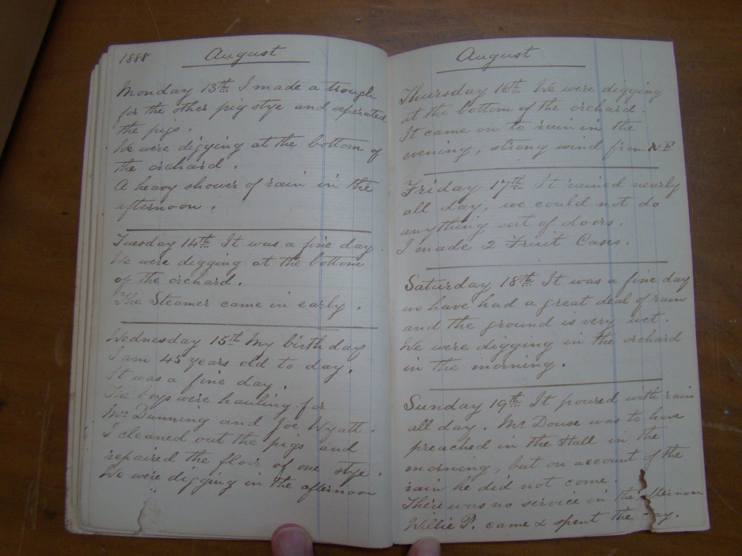 Original CS Clarke diary page