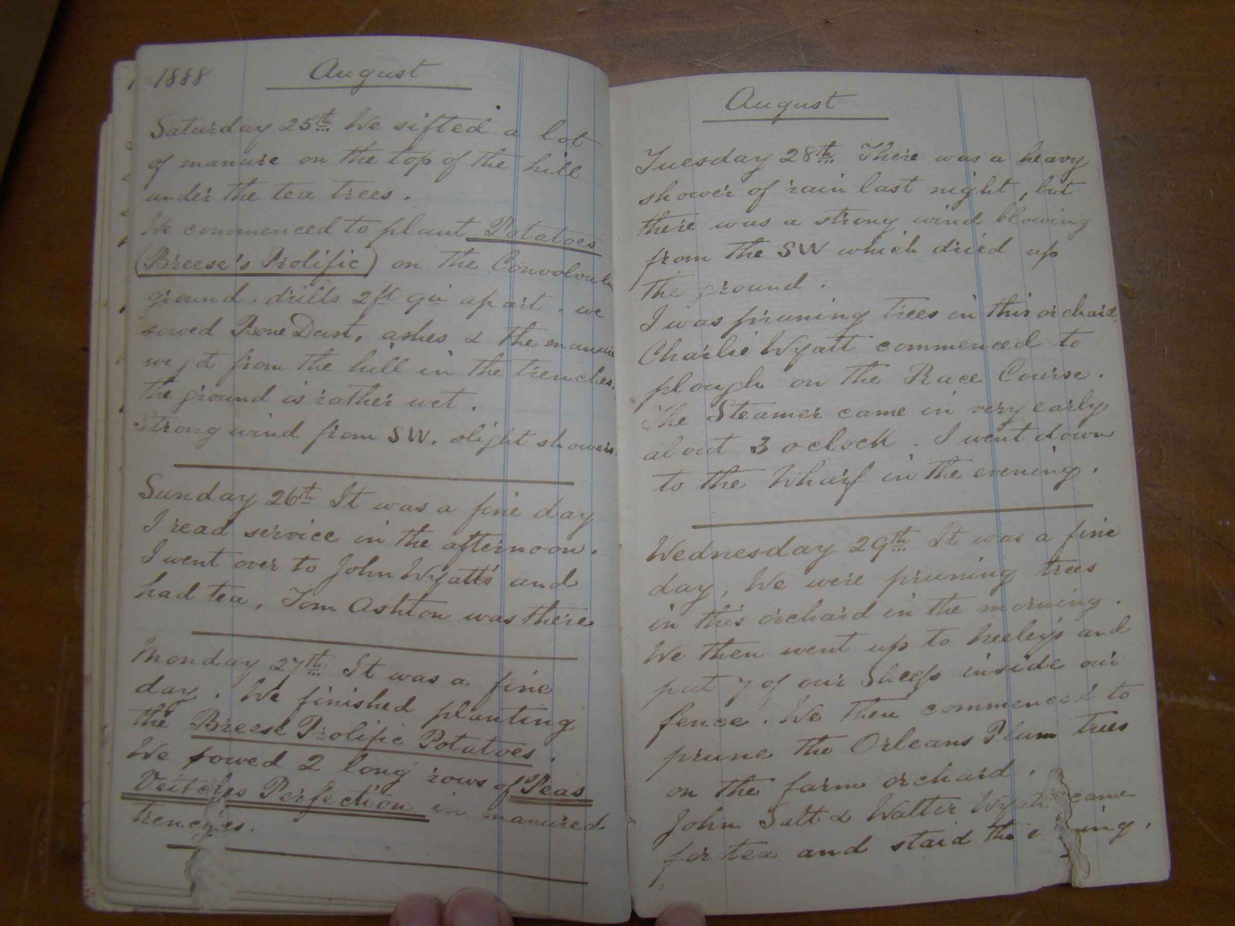 Original CS Clarke diary page