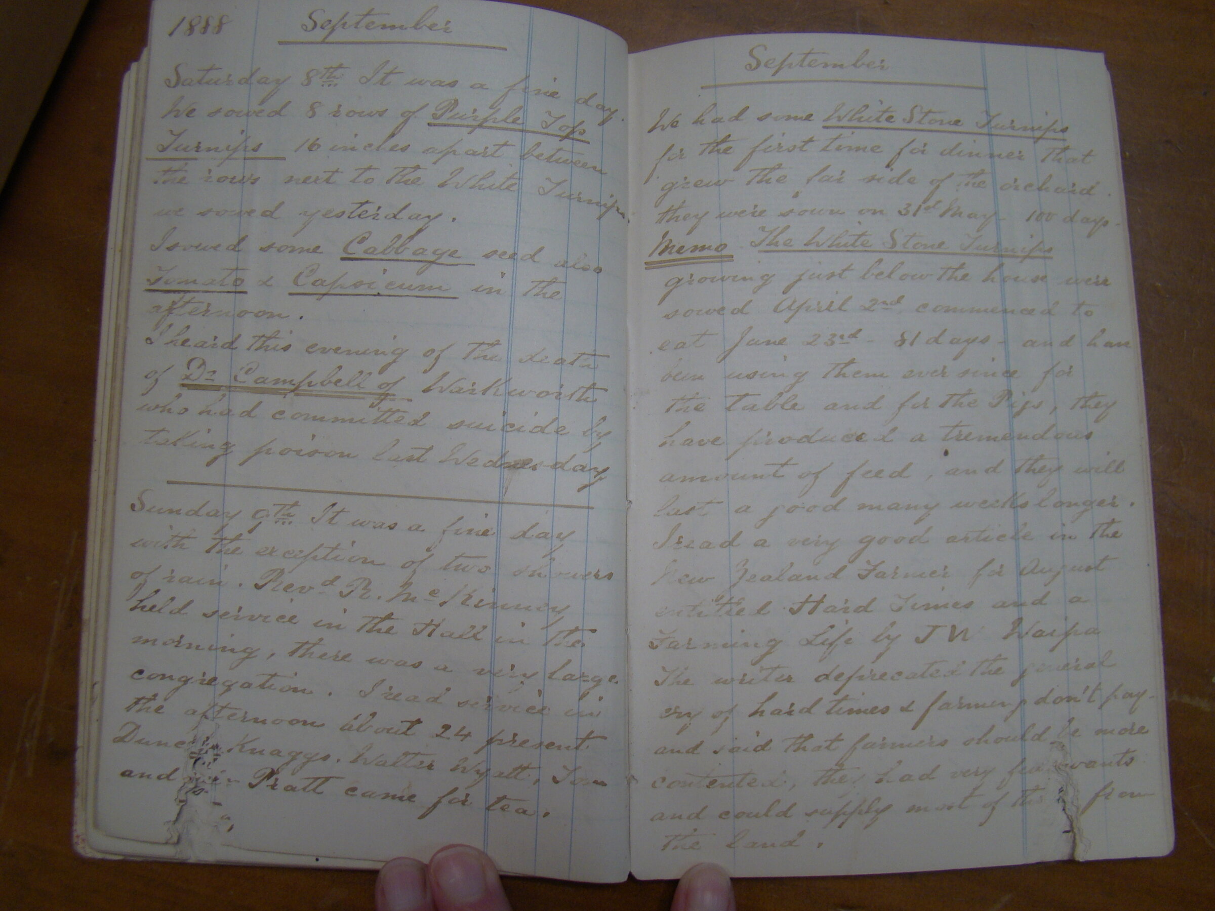 Original CS Clarke diary page