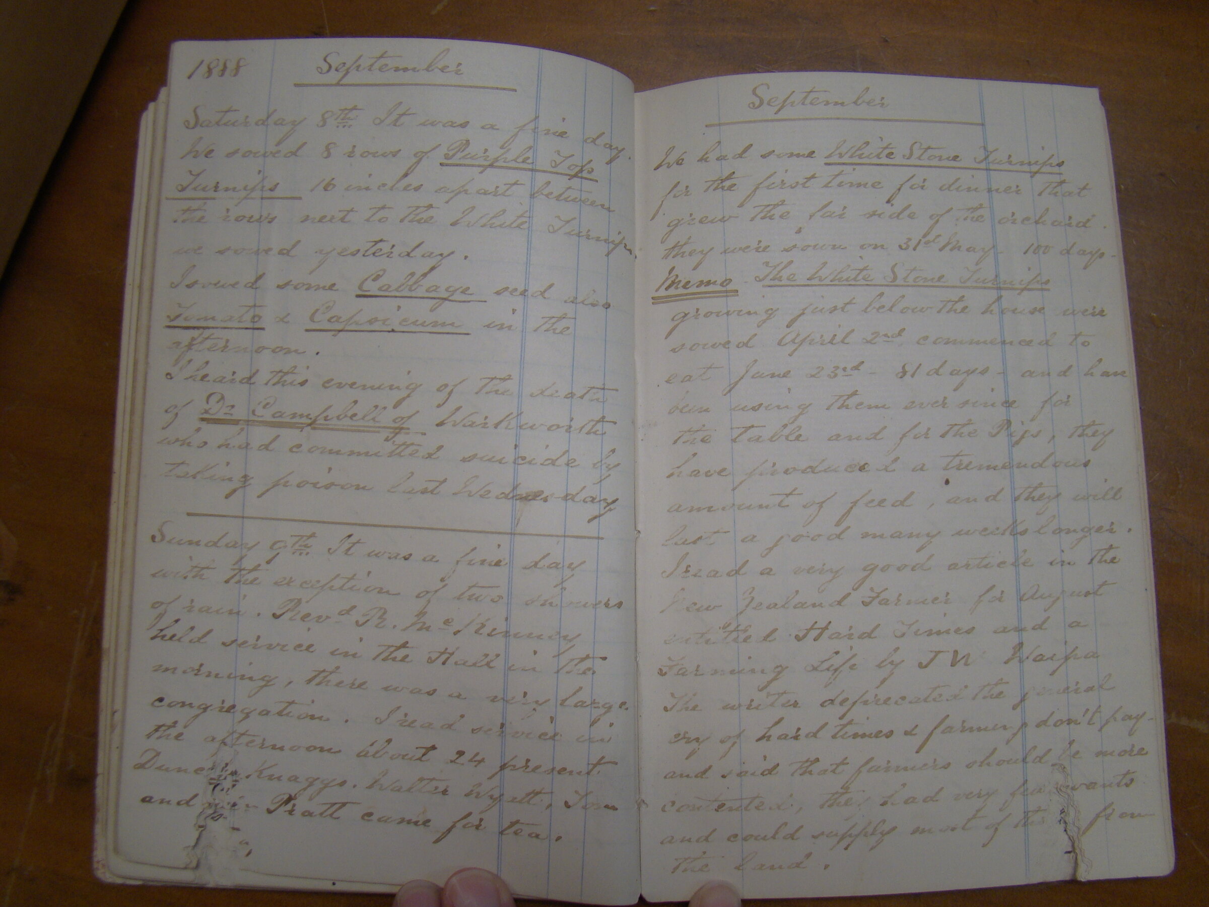 Original CS Clarke diary page