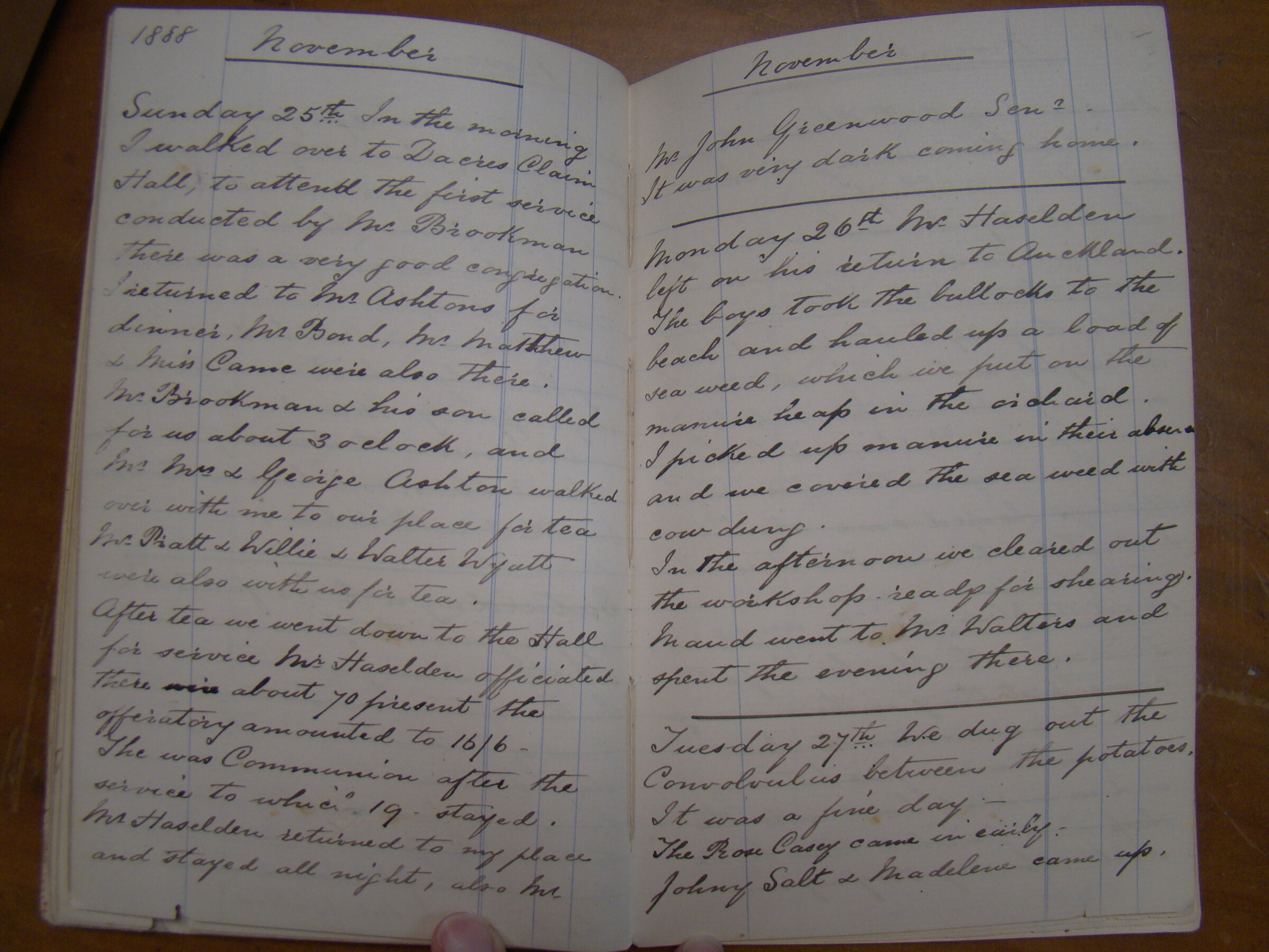 Original CS Clarke diary page
