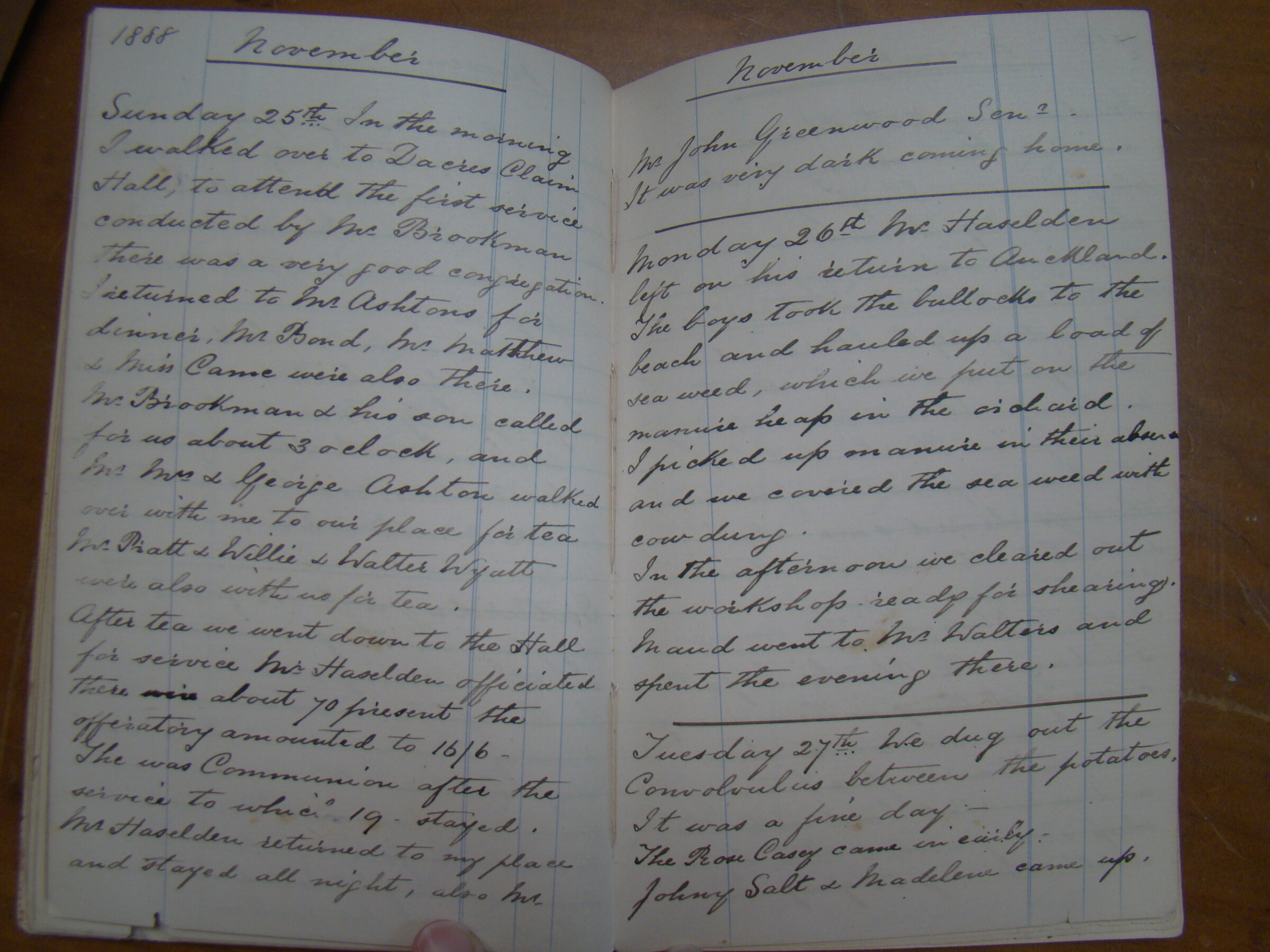 Original CS Clarke diary page