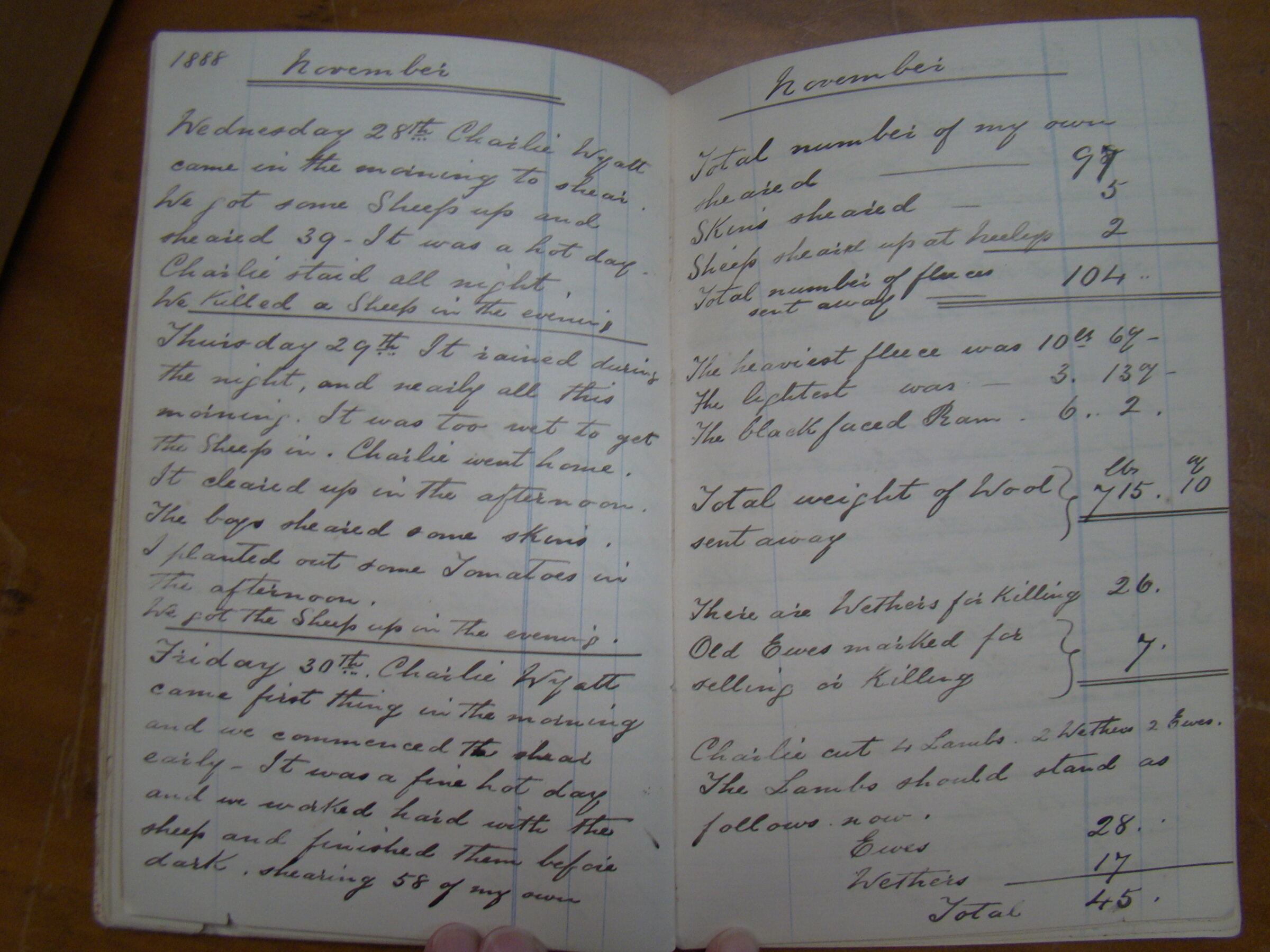 Original CS Clarke diary page