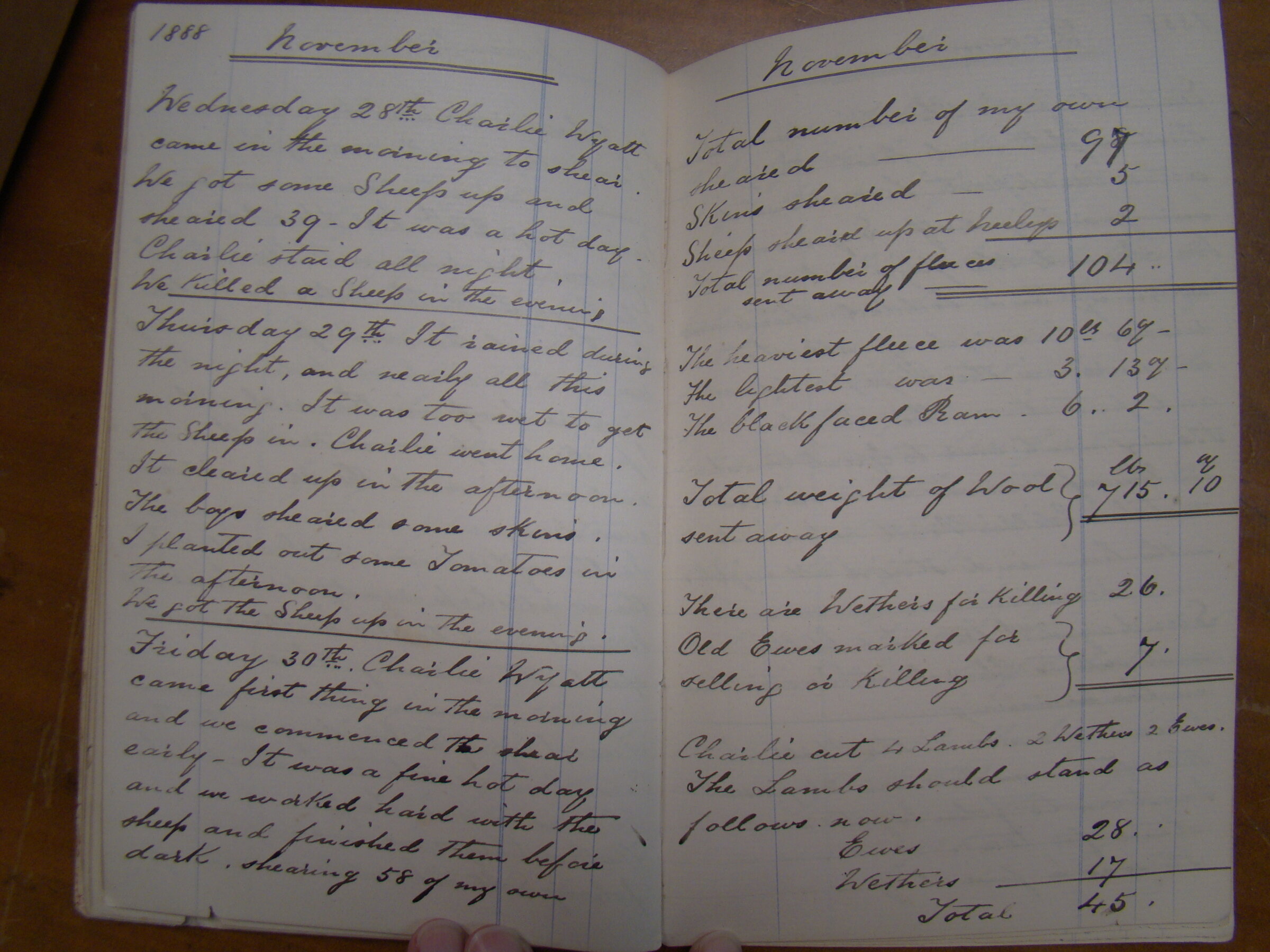 Original CS Clarke diary page