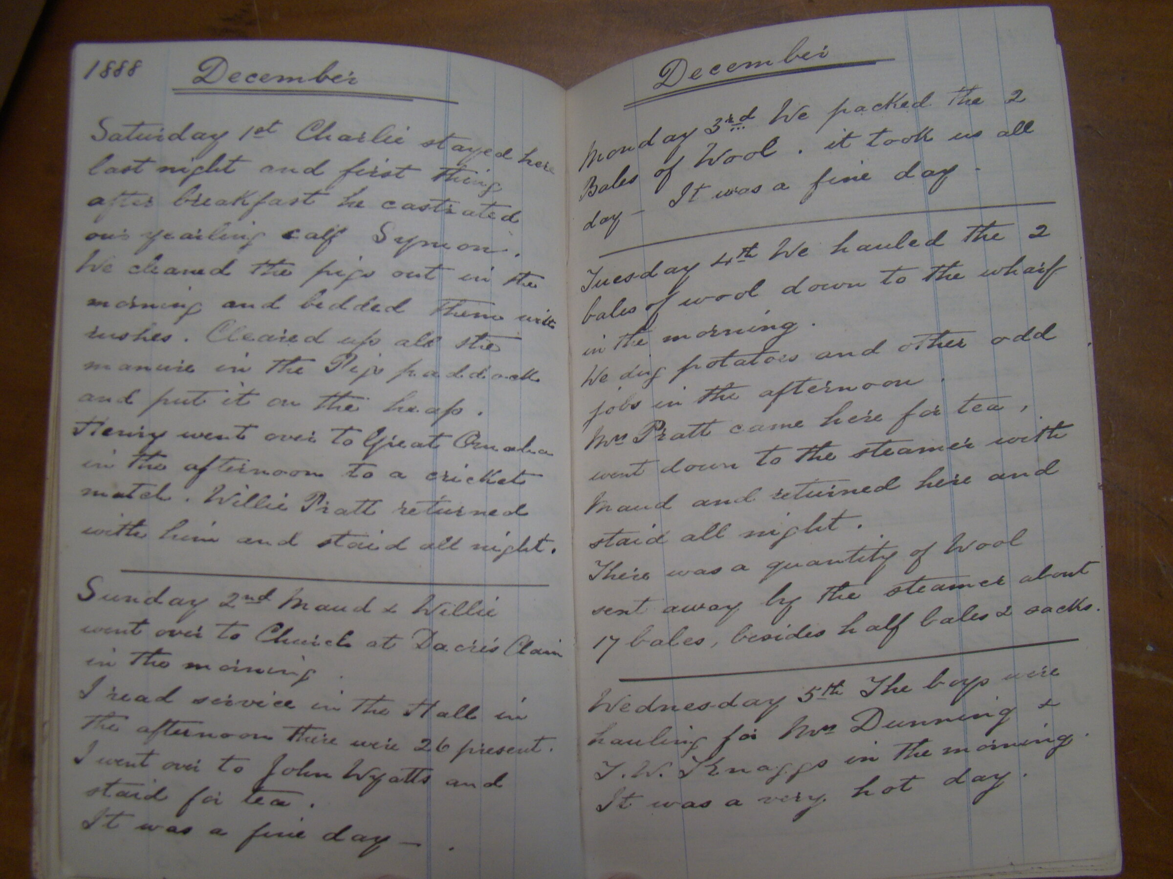 Original CS Clarke diary page