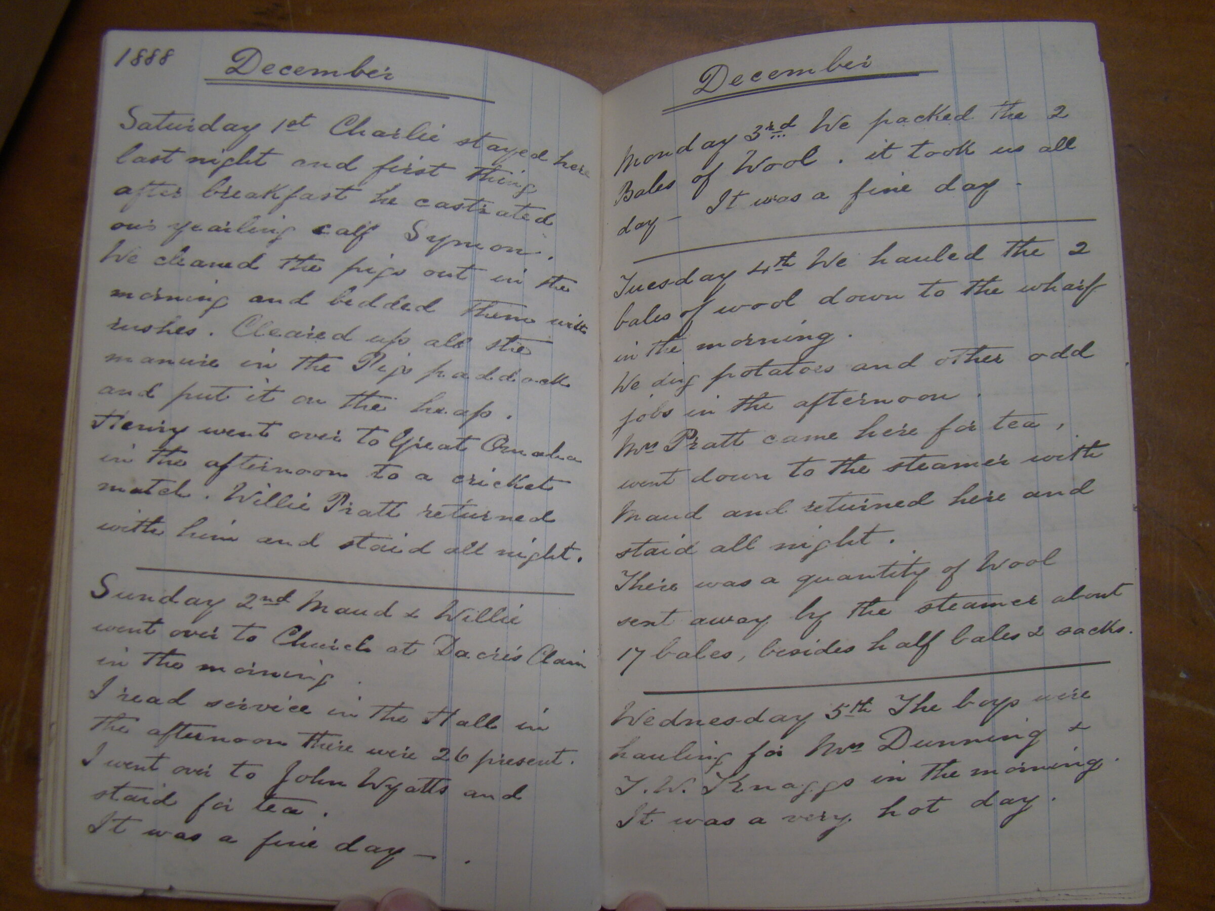 Original CS Clarke diary page