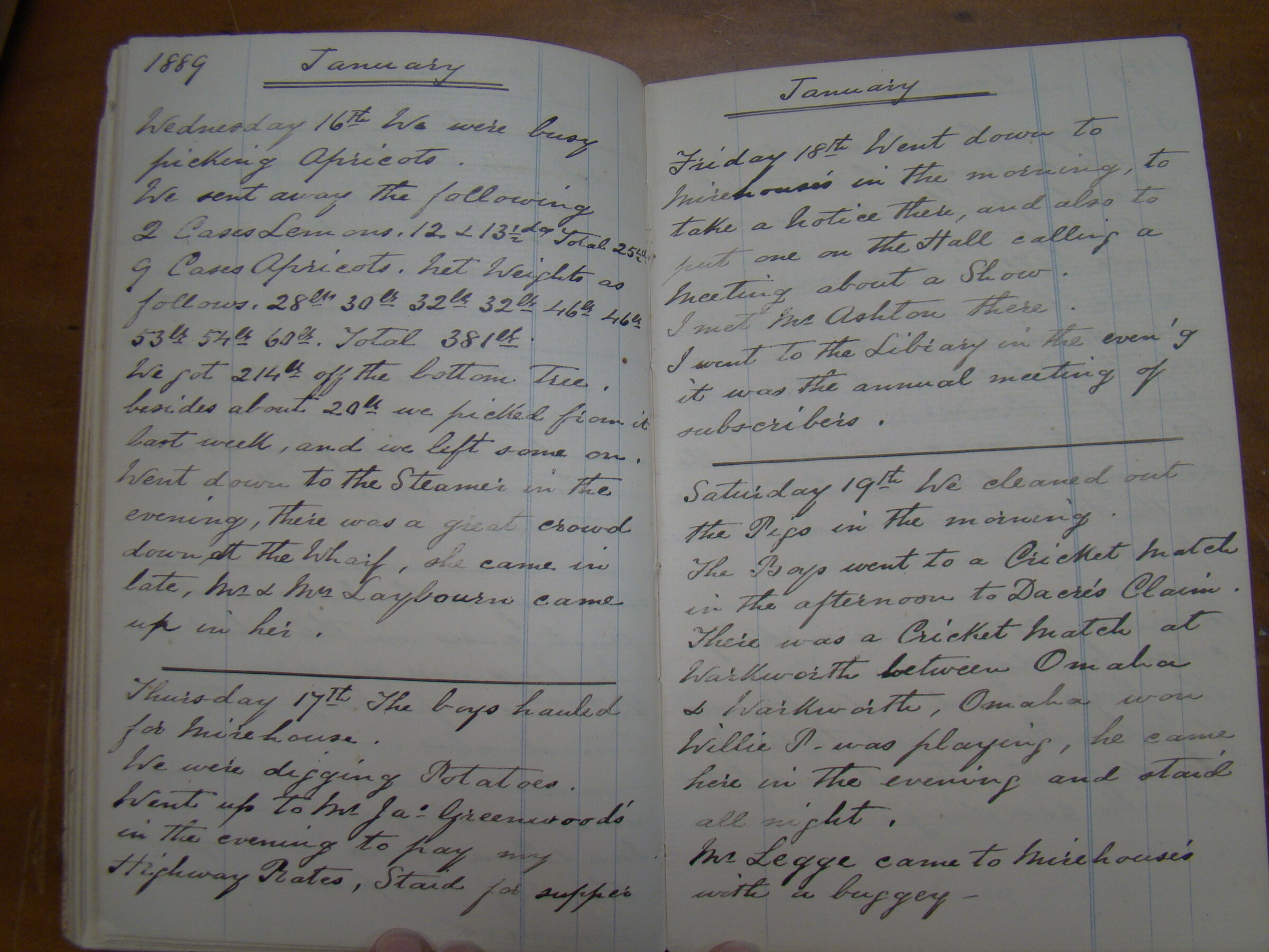 Original CS Clarke diary page