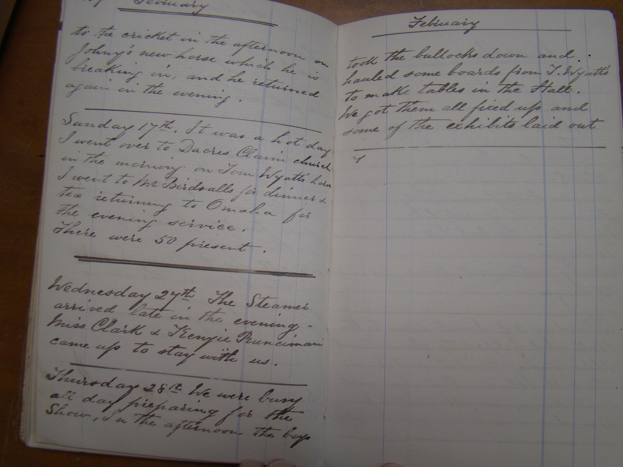 Original CS Clarke diary page