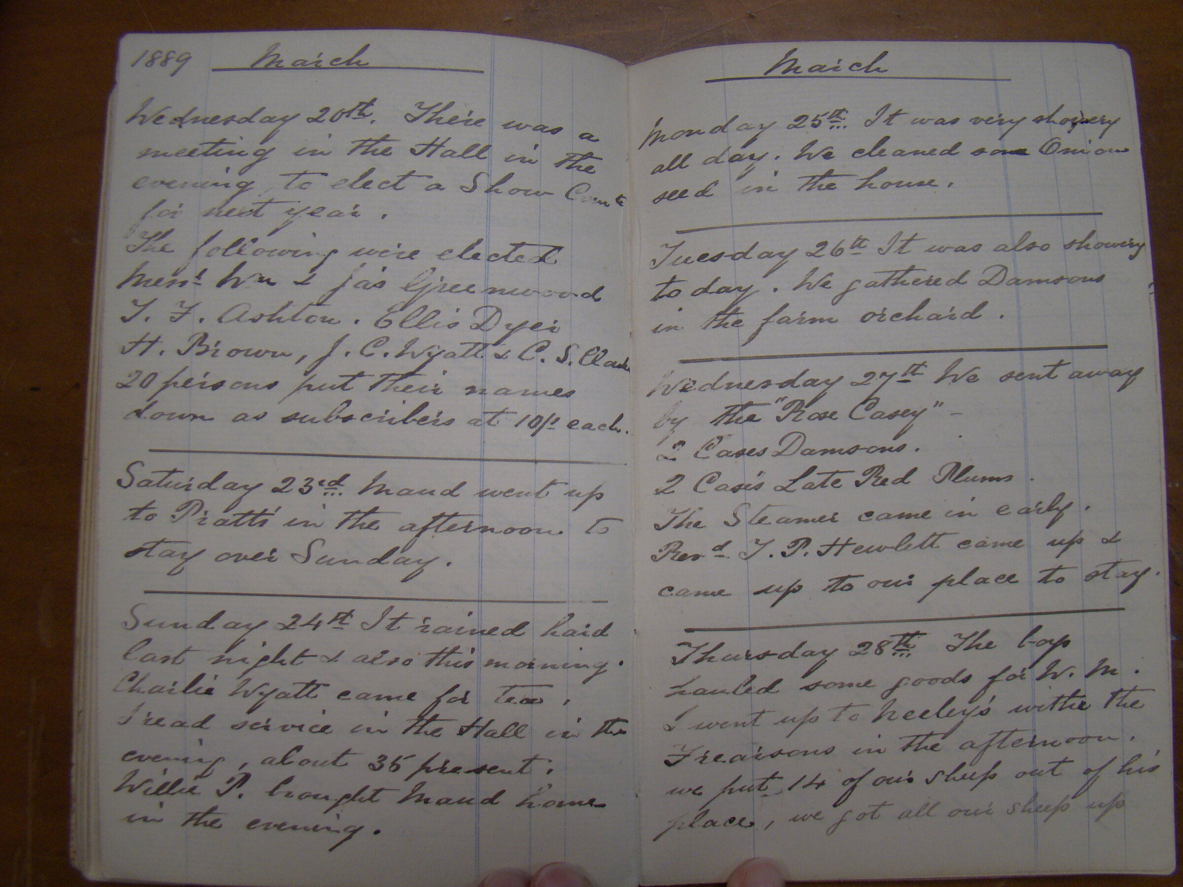 Original CS Clarke diary page