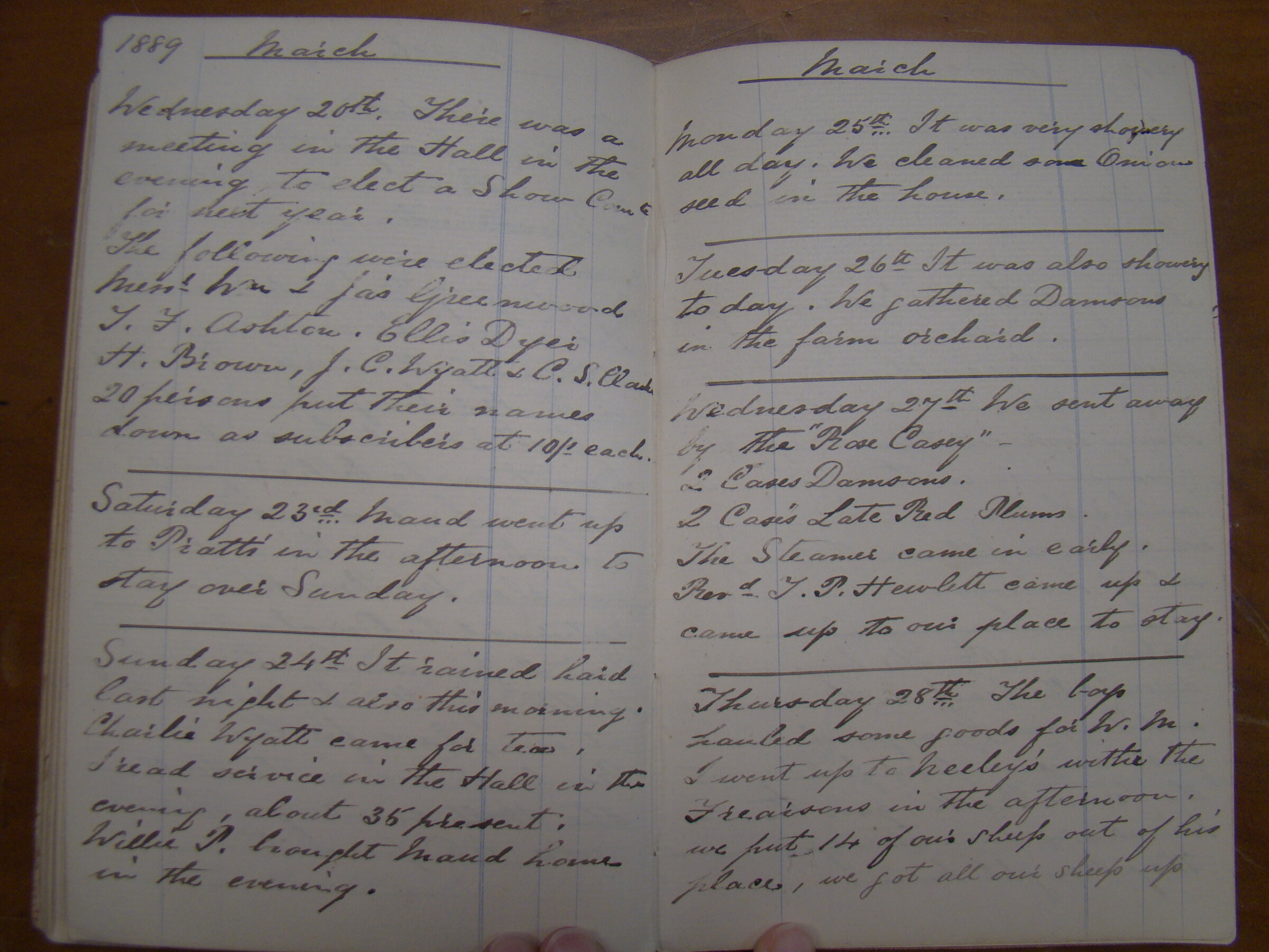 Original CS Clarke diary page