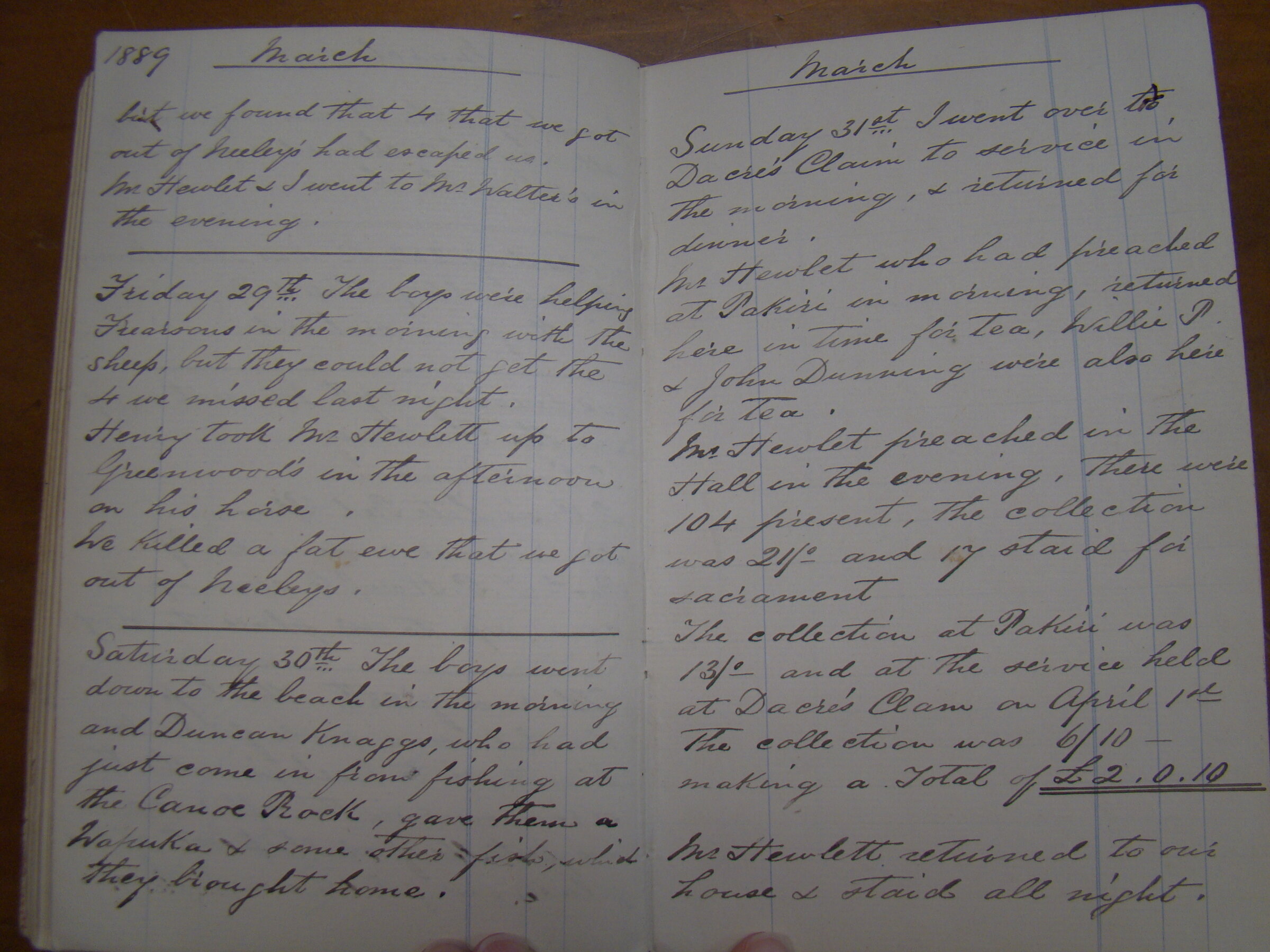 Original CS Clarke diary page