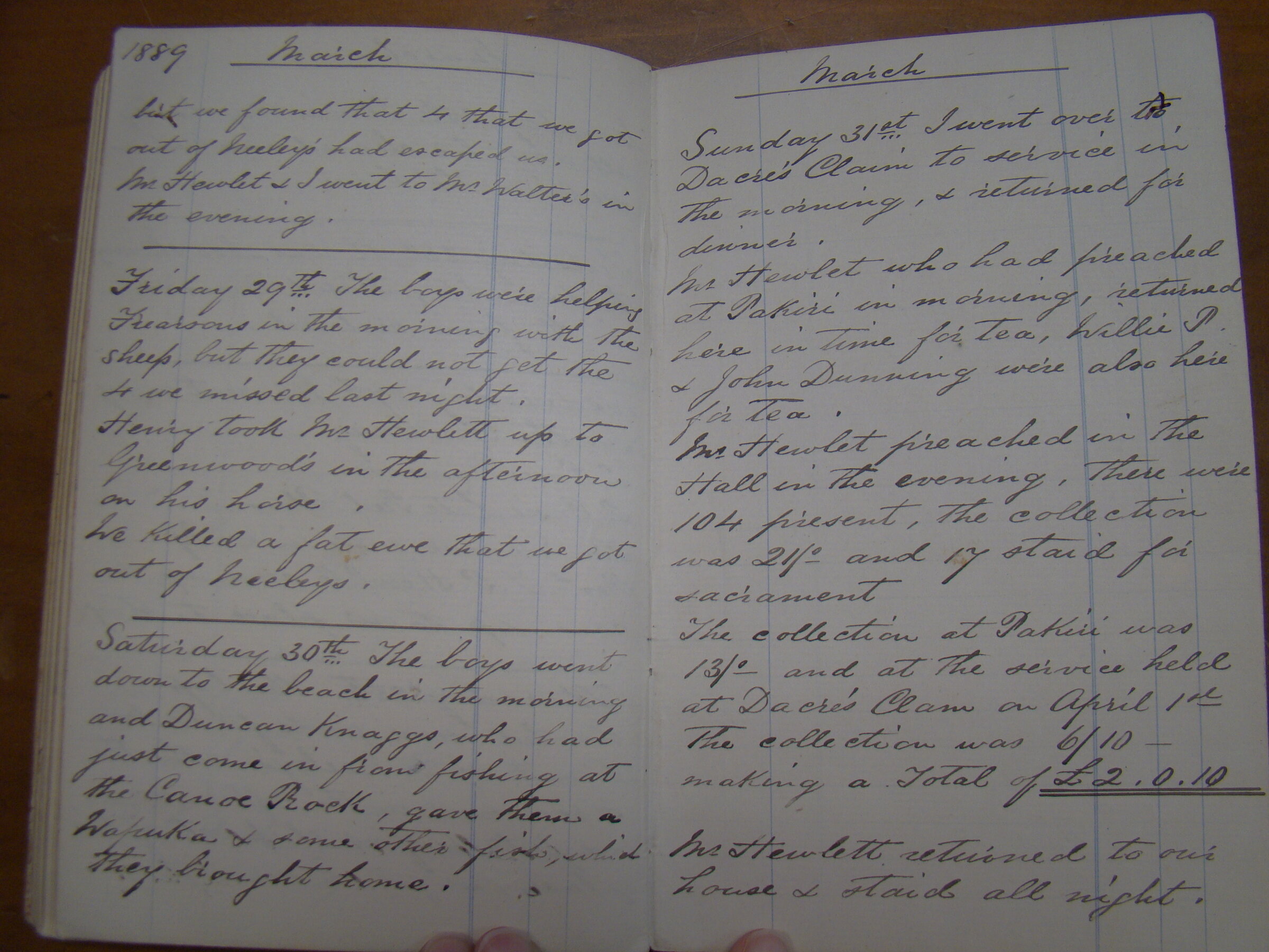 Original CS Clarke diary page