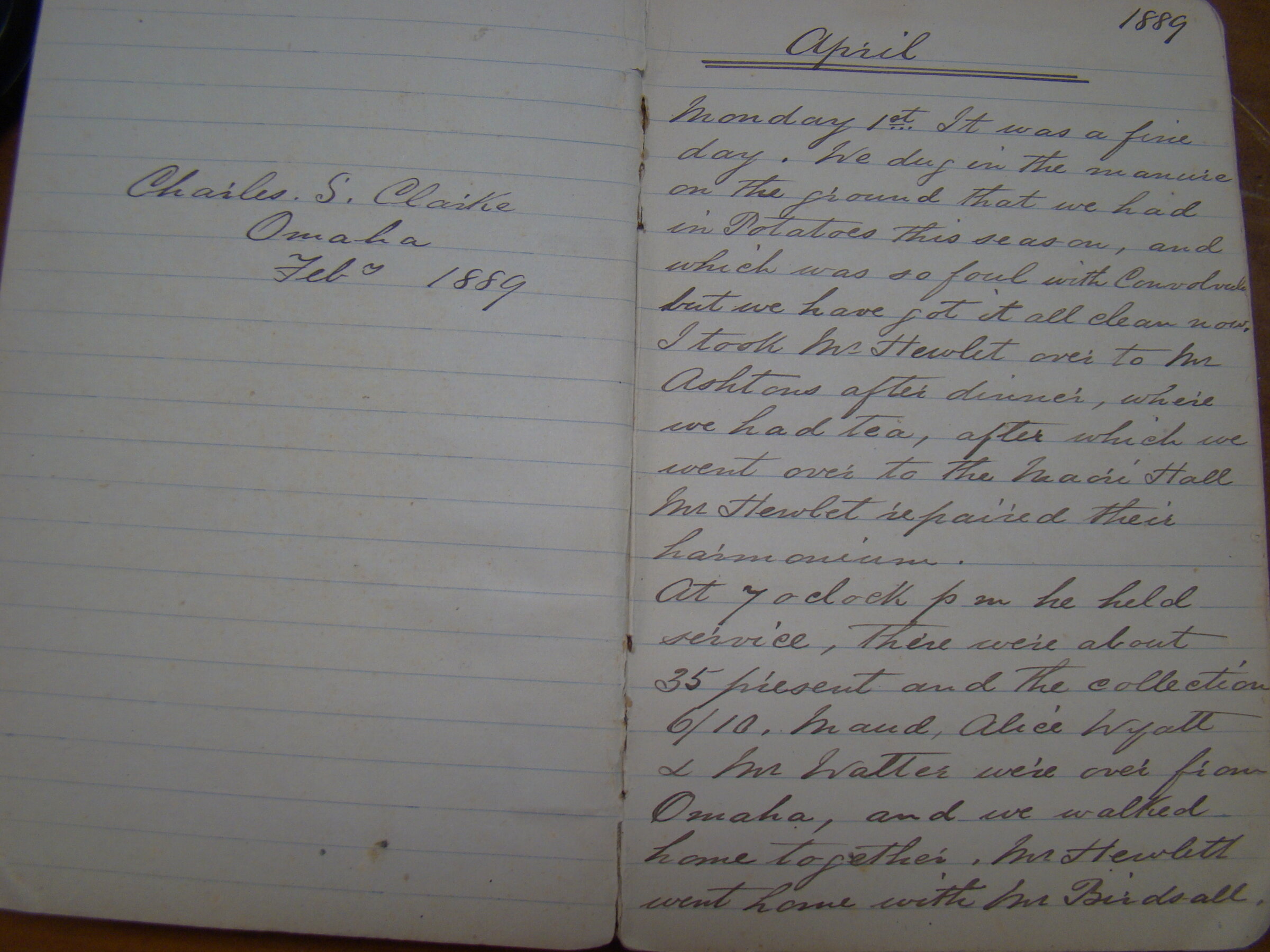 Original CS Clarke diary page