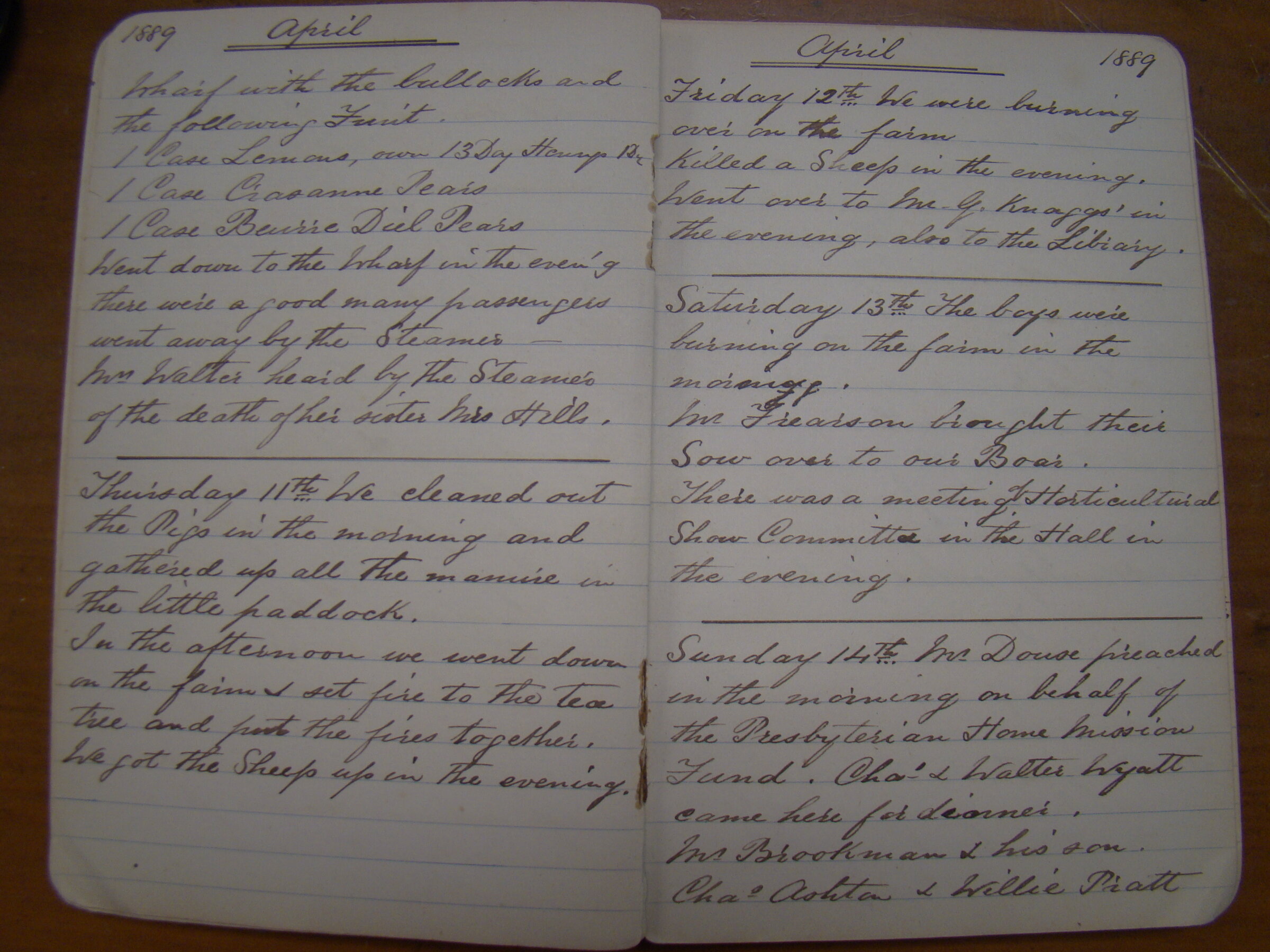 Original CS Clarke diary page