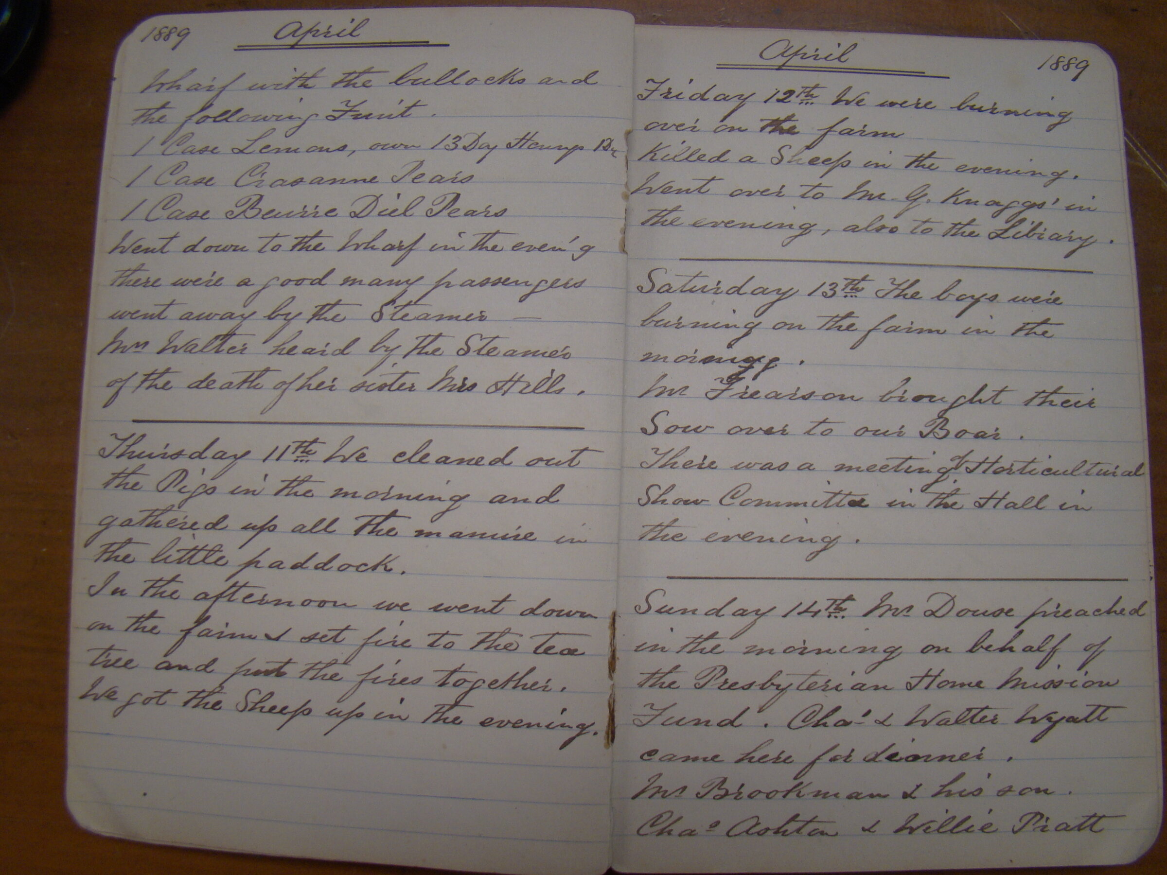 Original CS Clarke diary page