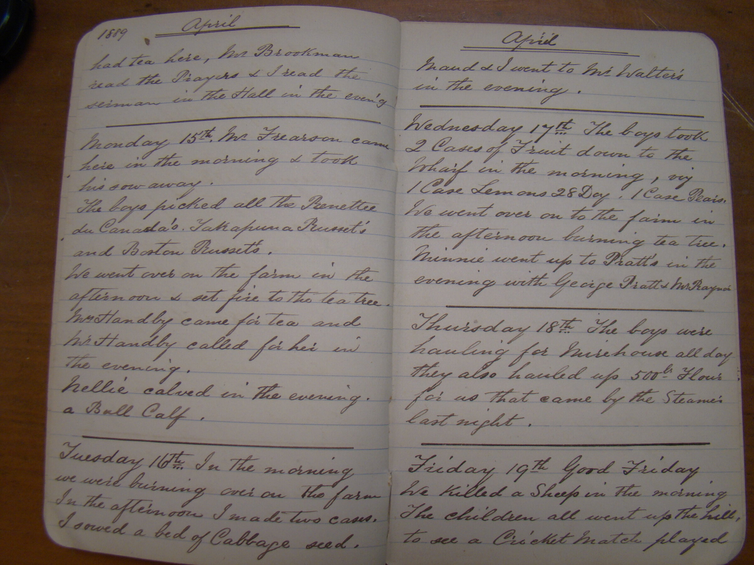 Original CS Clarke diary page