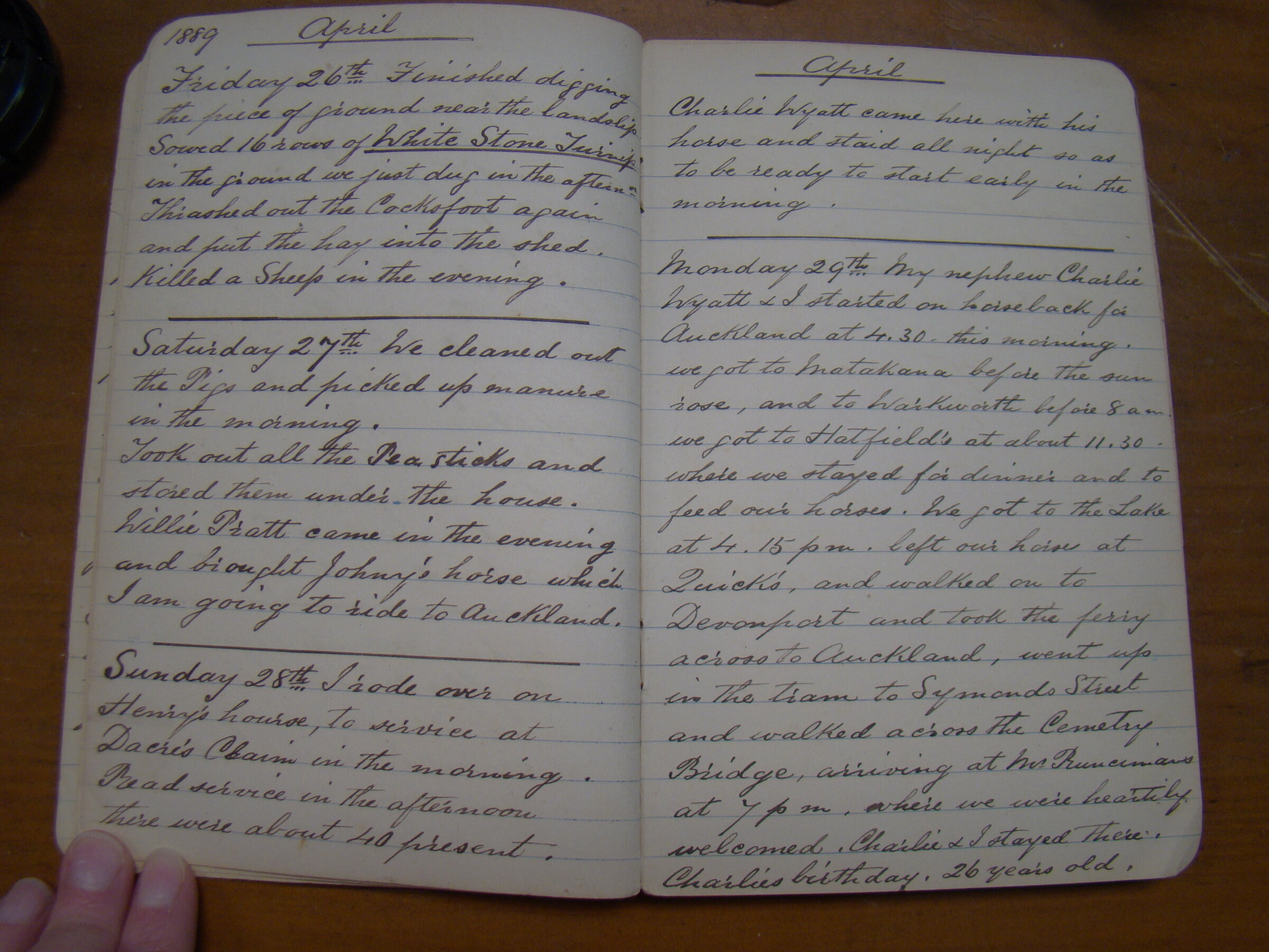 Original CS Clarke diary page