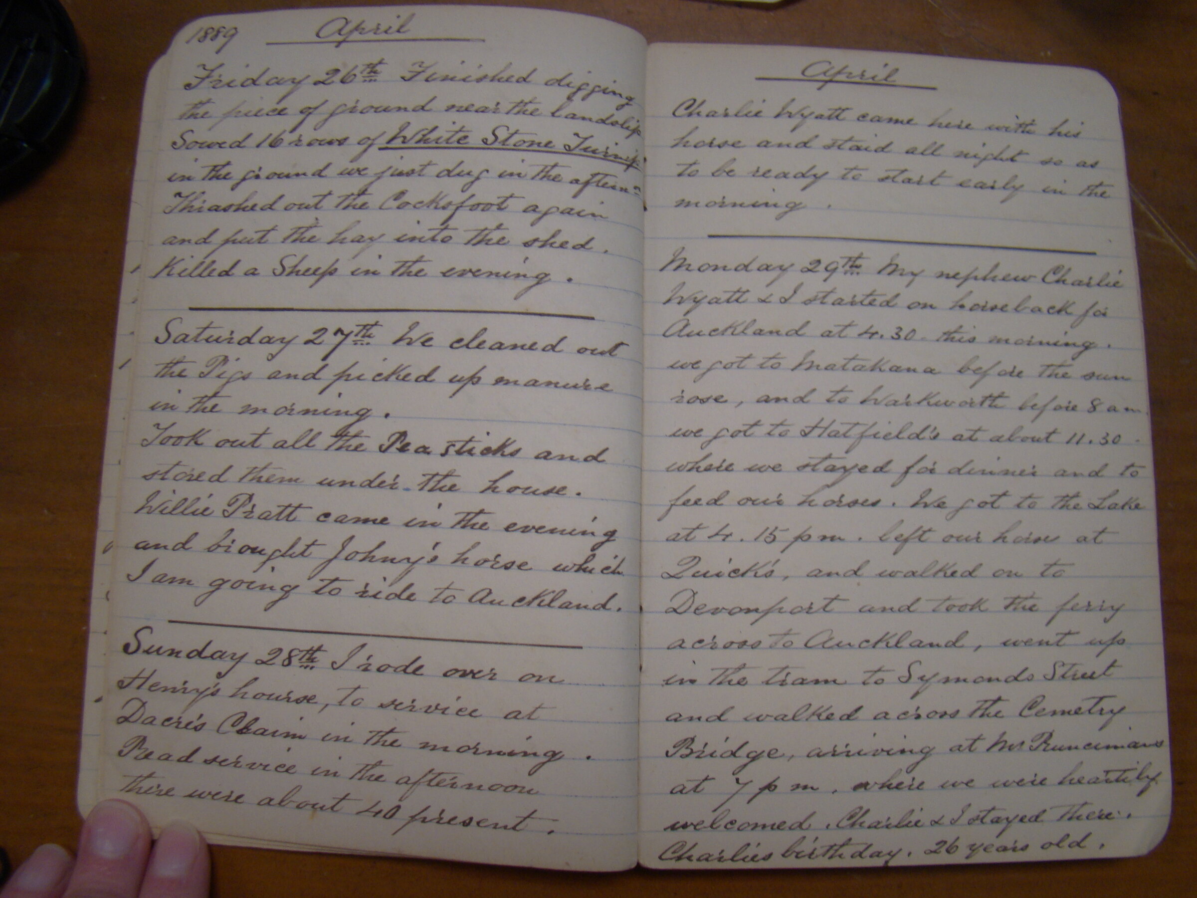 Original CS Clarke diary page