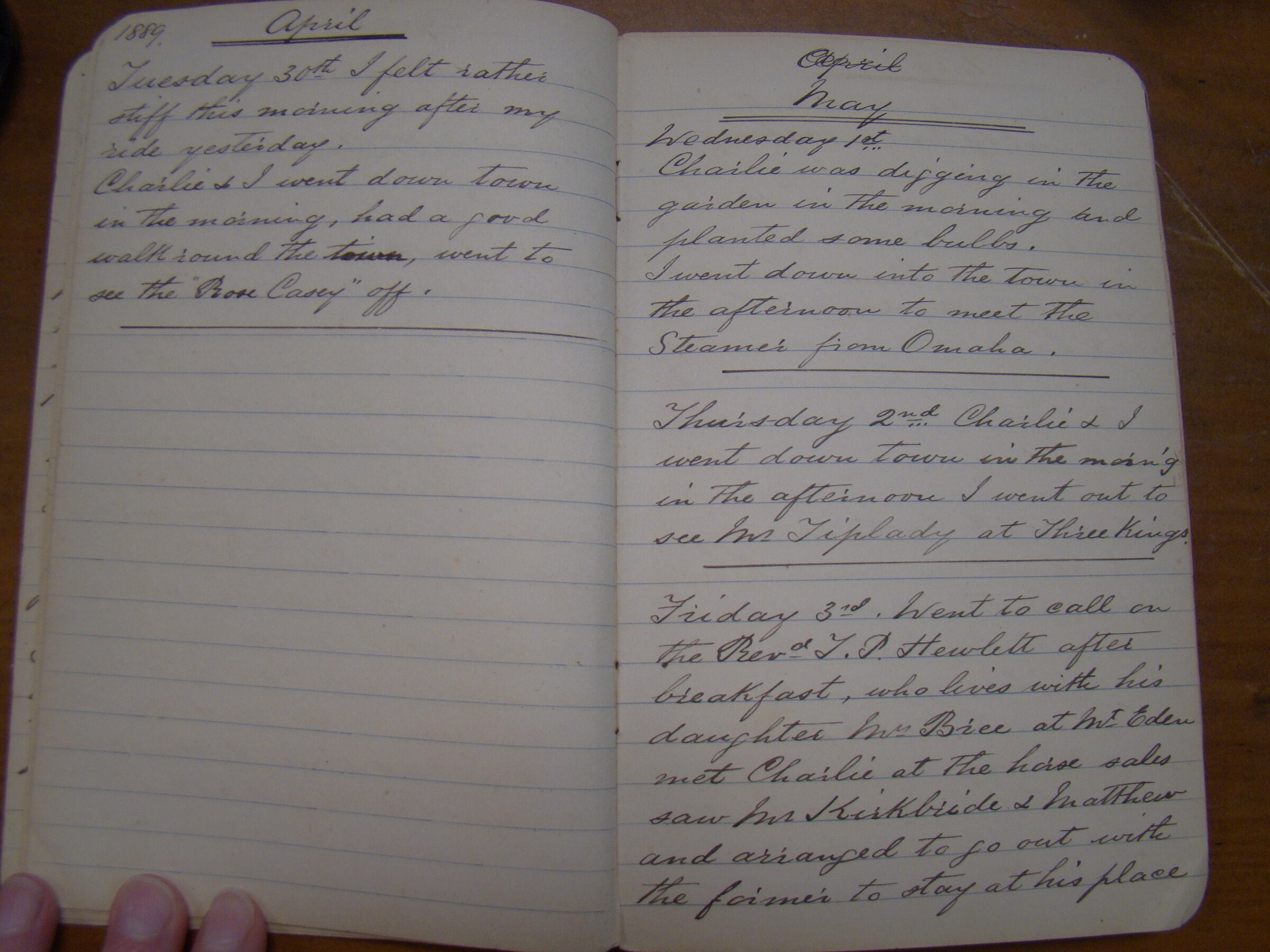 Original CS Clarke diary page