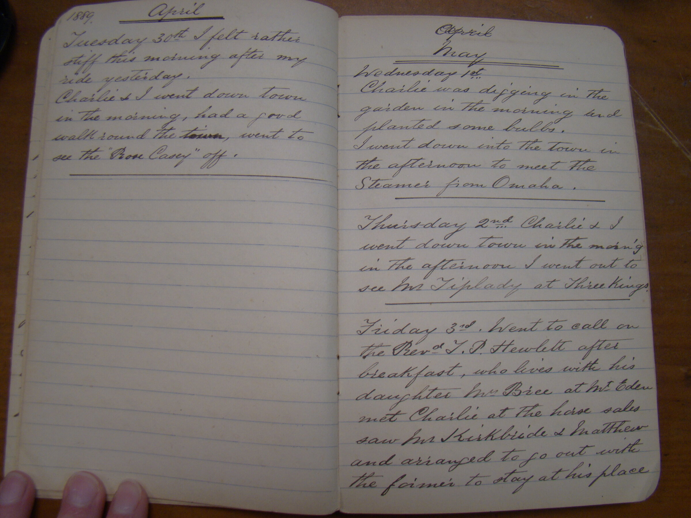 Original CS Clarke diary page